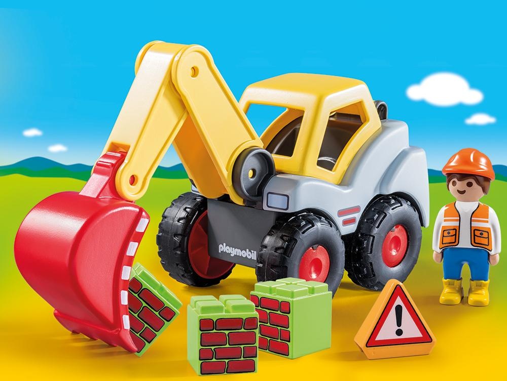 Playmobil® Konstruktions-Spielset »Schaufelbagger (70125), Playmobil 123«, Made in Europe