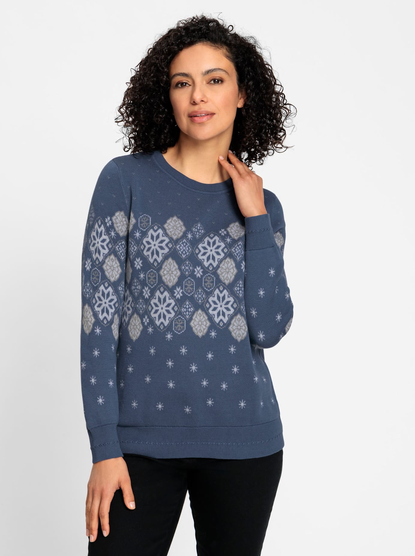 Inspirationen Rundhalspullover »Jacquard-Pullover«