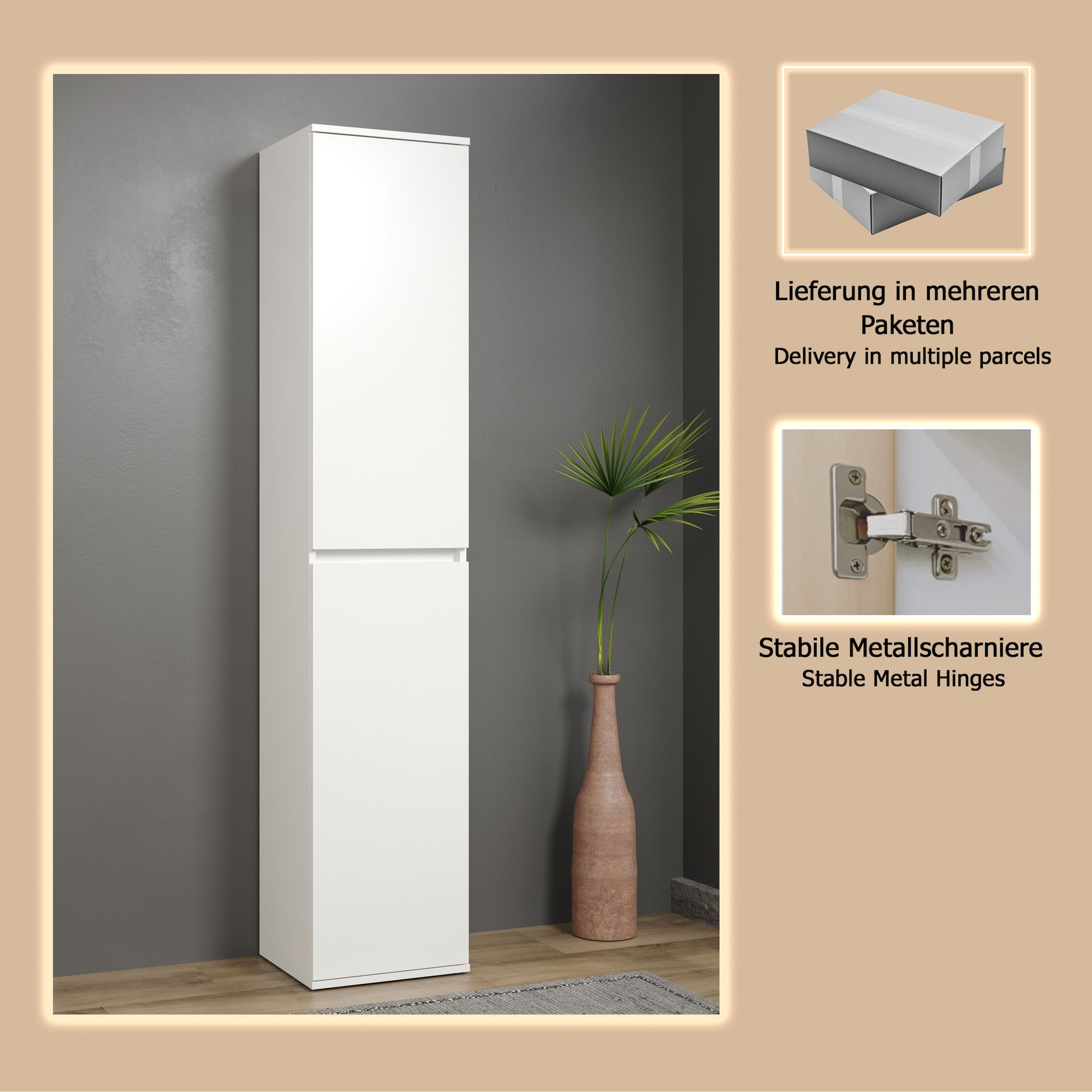 INOSIGN Mehrzweckschrank »Novara«, Mehrzweckschrank mit Kleiderstange - (B/T/H) nach Wahl 37-74/34/191 cm