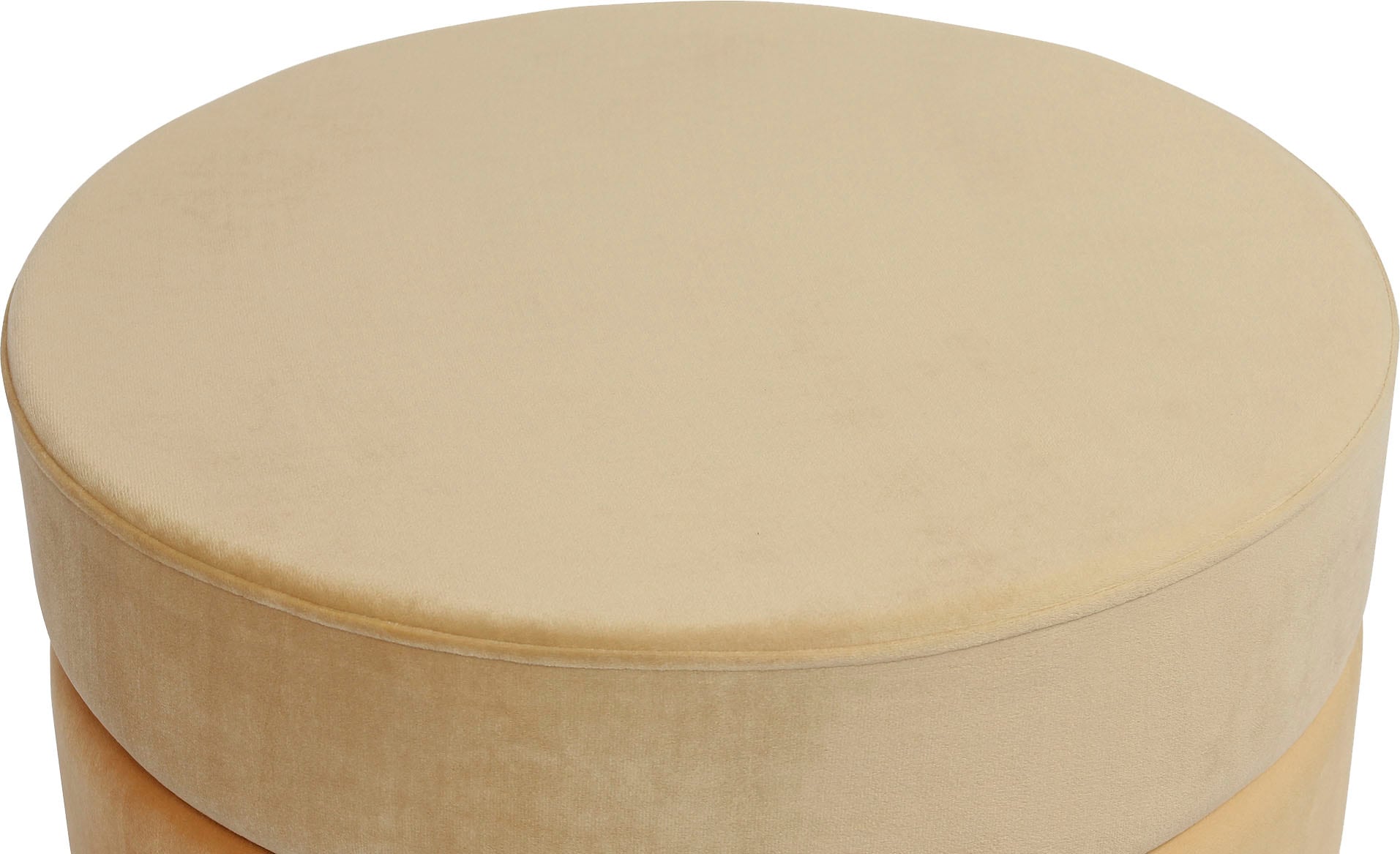 Kayoom Polsterhocker »Hocker Matilda 325, Edler Touch durch goldfarbenenen Sockel«, (1 St.), Samtbezug, farbig geschichtete Polsterung, goldfarbenener Sockel