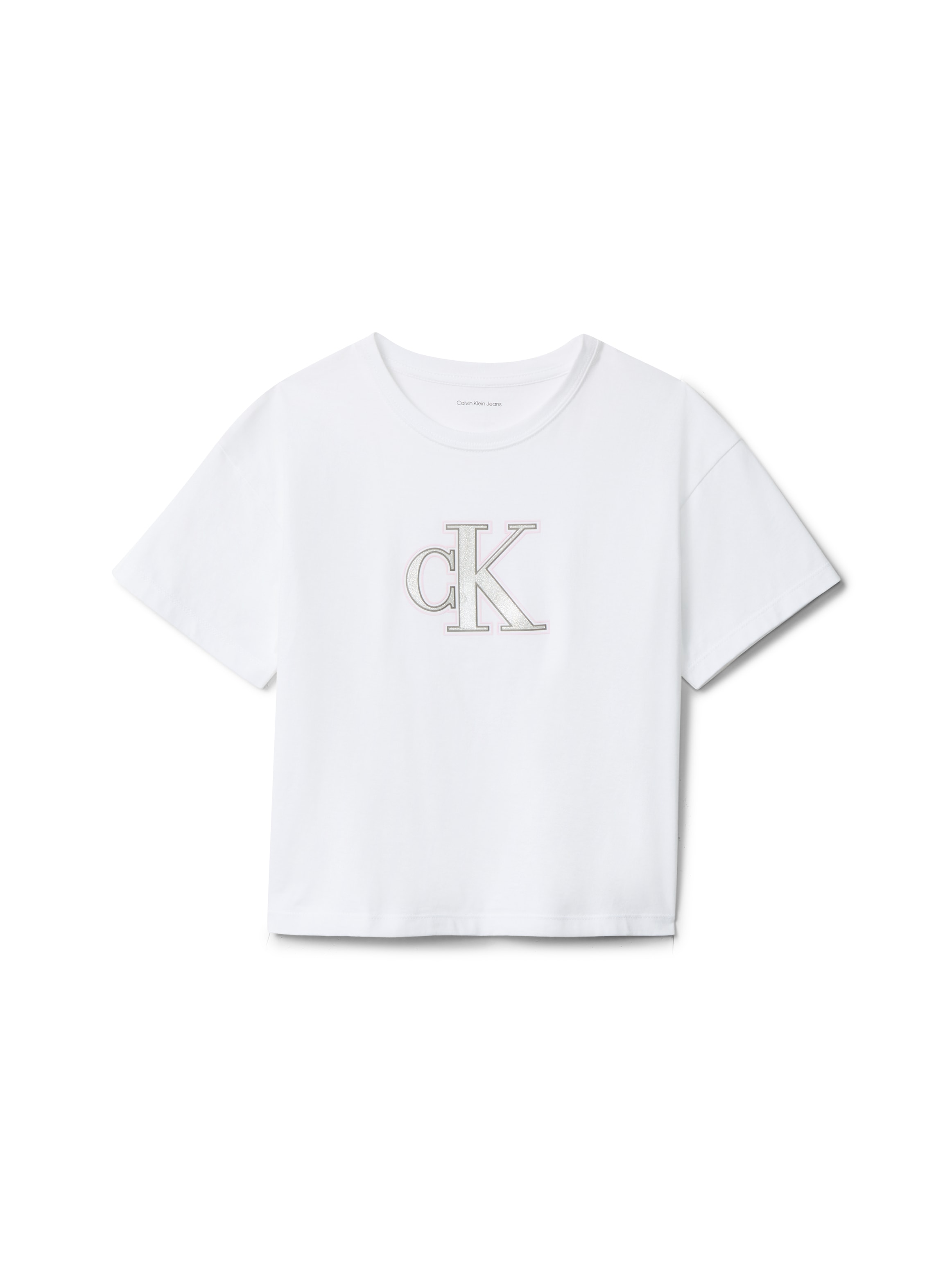 Calvin Klein Jeans T-Shirt »FESTIVE GRAPHIC SS T-SHIRT«, für Kinder bis 16 Jahre, Glitzer-Druck