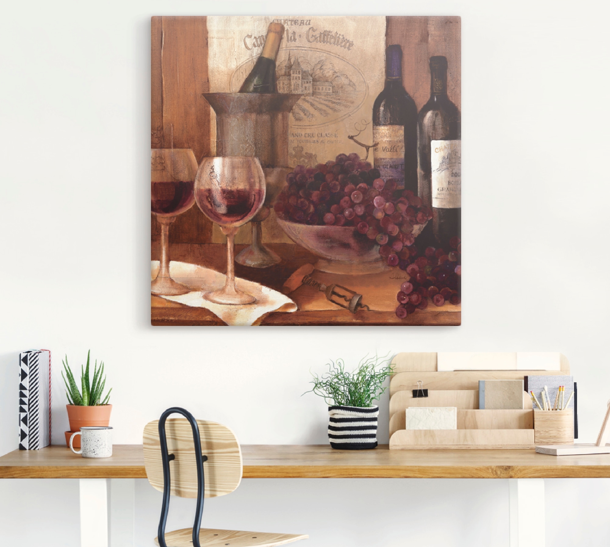 Artland Leinwandbild »Vintage Wein«, Getränke, (1 St.), auf Keilrahmen gespannt
