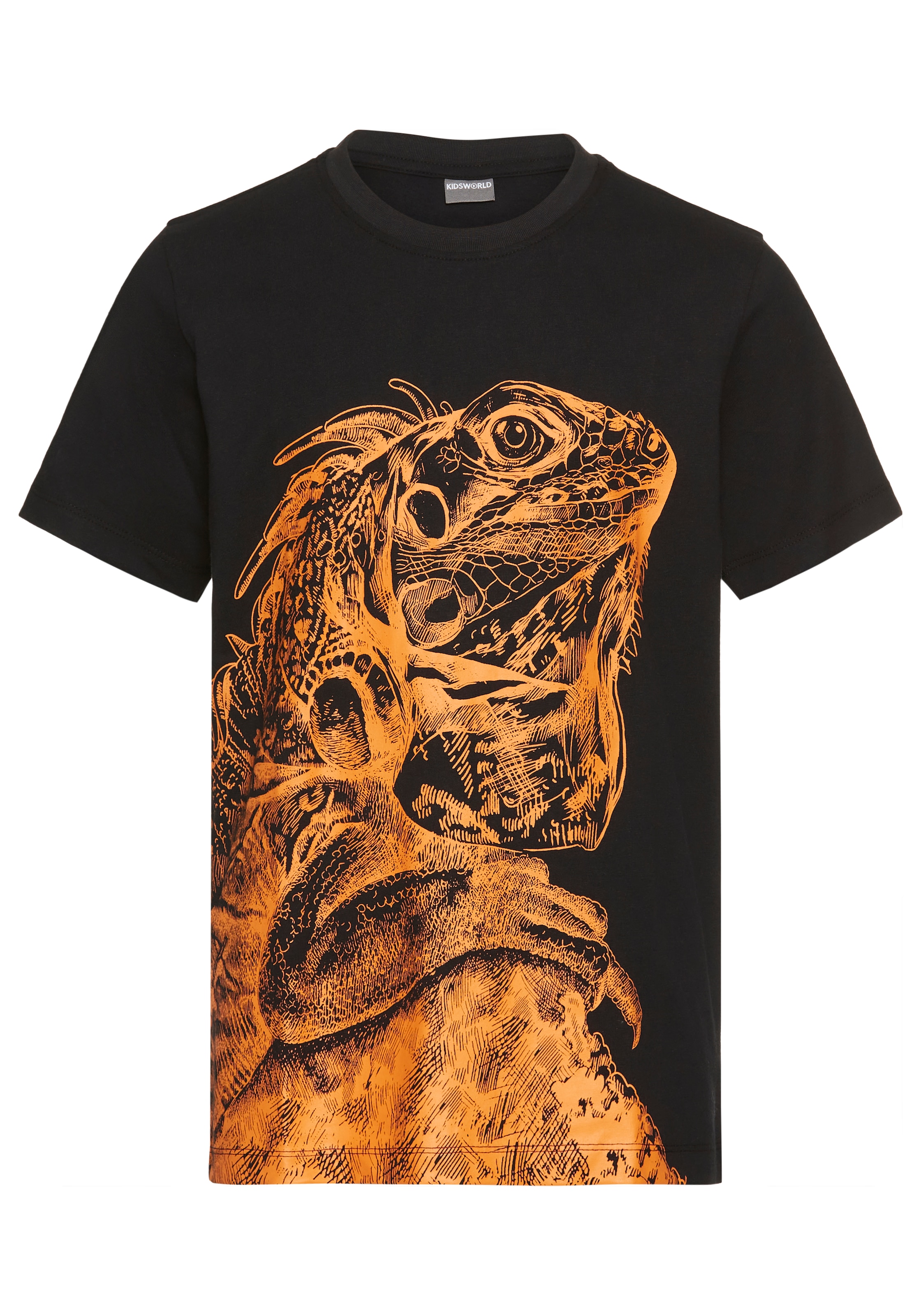 KIDSWORLD T-Shirt »GECKO«, Kurzarm, Basic-Passform, bedruckt, Rundhalsausschnitt