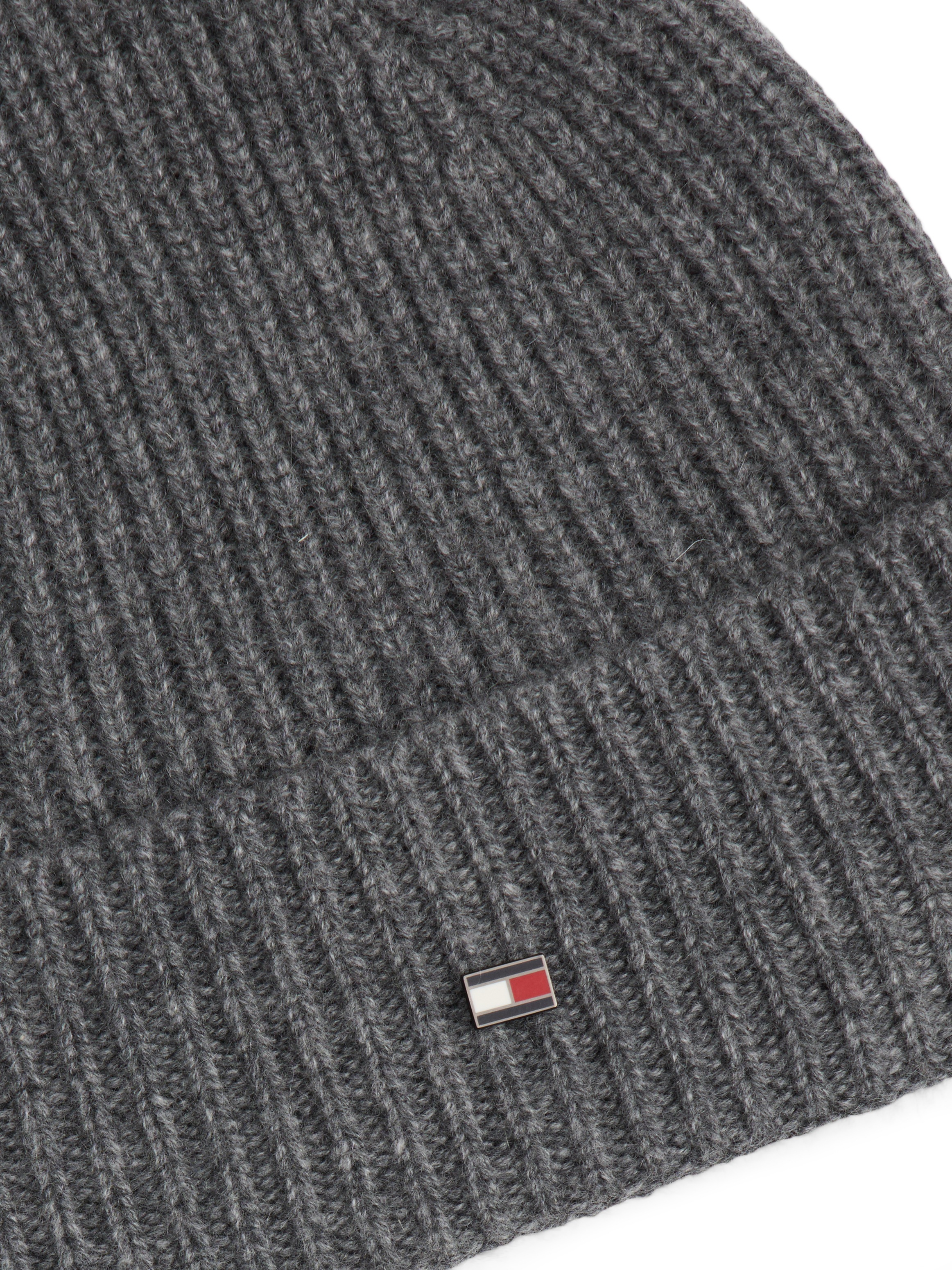 Tommy Hilfiger Beanie »TH FLAG CASHMERE«, mit Umschlag, aus Strick