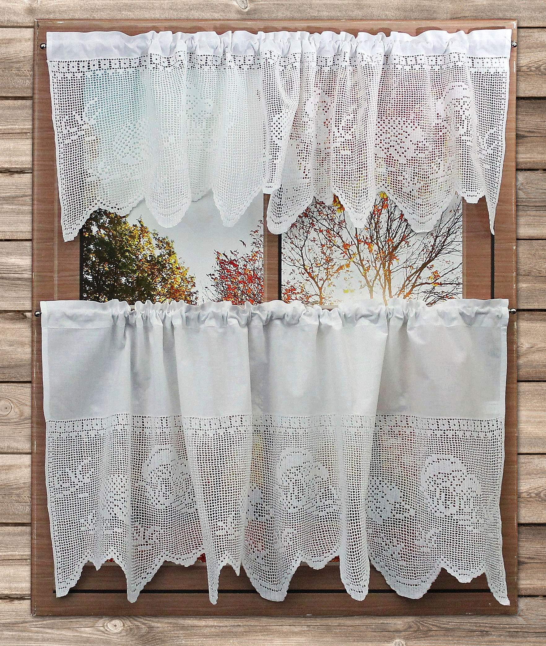 HOSSNER - ART OF HOME DECO Querbehang »Igel«, (1 St.), handgehäkelte Spitze, weiss, Baumwolle