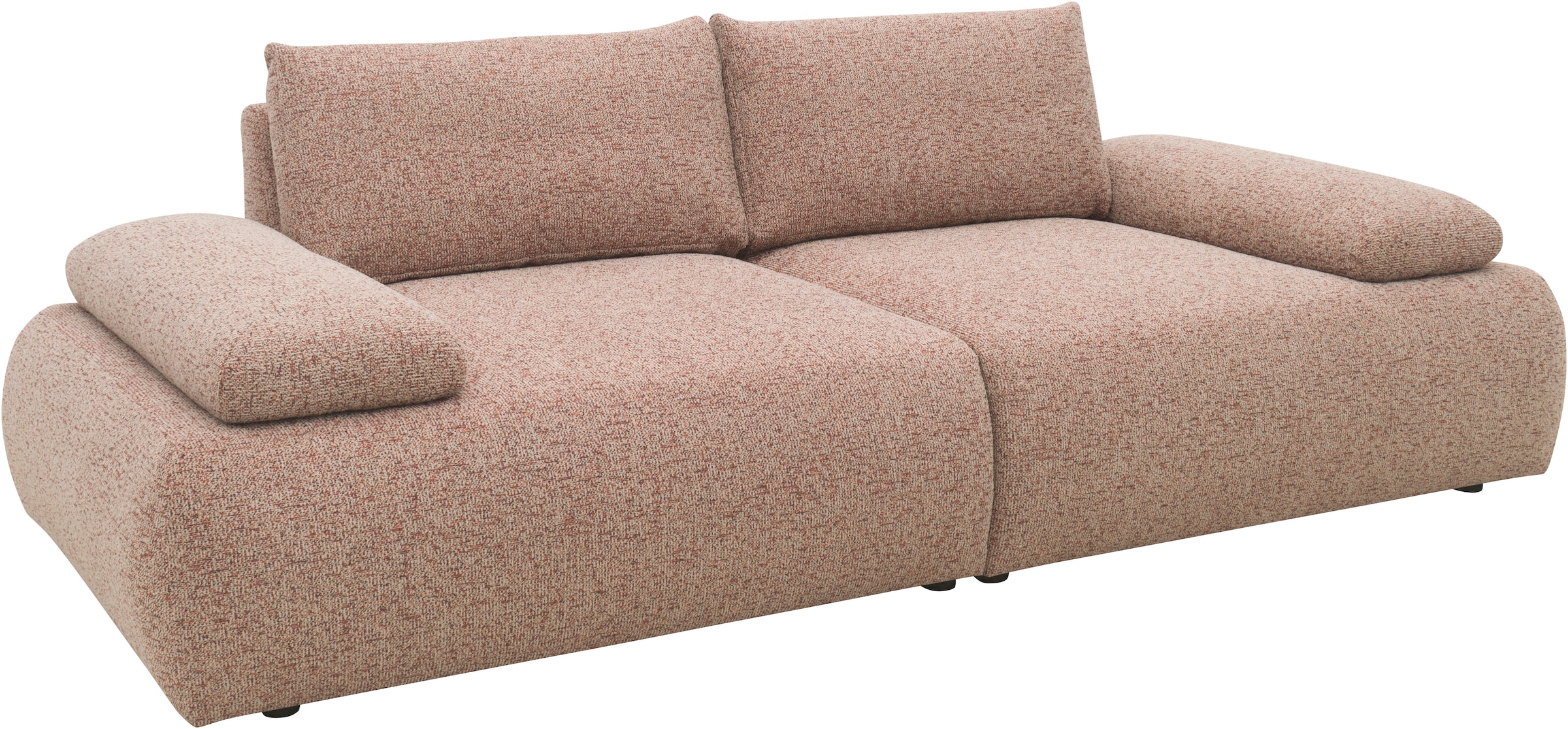DOMO collection Big-Sofa »Évora Megasofa Breite 244 cm«, (2 St.), Federkern, inkl. Armlehnenverstellung, Struktur grob, rust