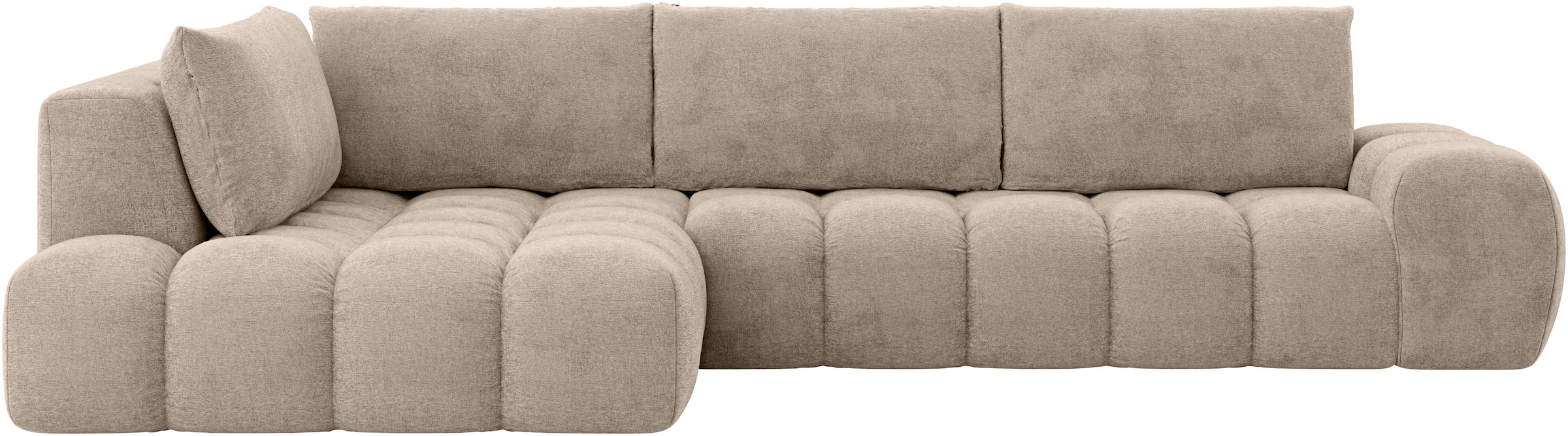 INOSIGN Ecksofa »AZITA Designsofa, elegant und bequem L-Form, Bubble-Optik«, lose Rückenkissen, traumhafte Steppung, Masse B/T/H: 352/210/72 cm