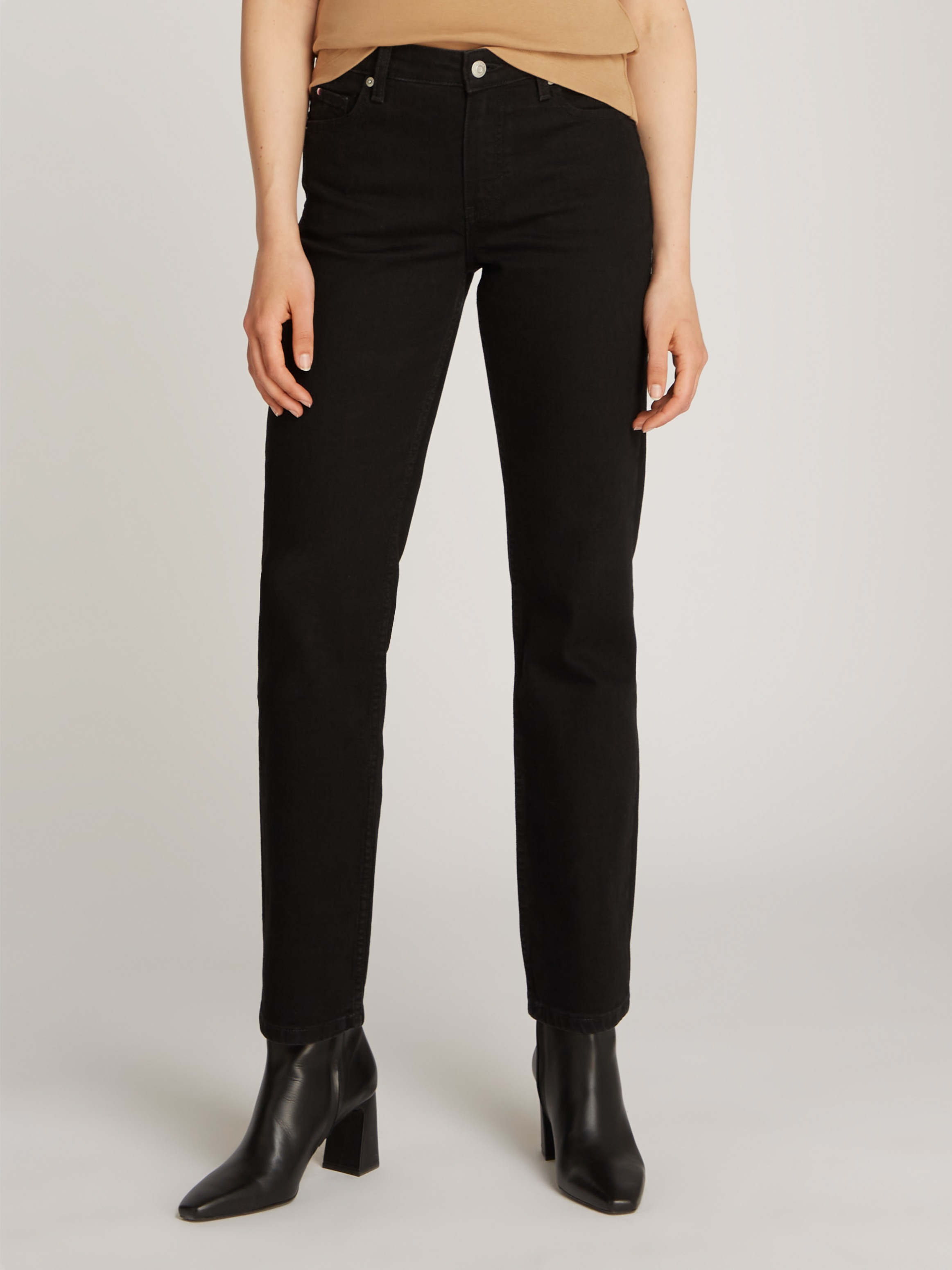 Tommy Hilfiger Straight-Jeans »CLASSIC STRAIGHT RW« mit Logo-Badge, in Knöchellänge