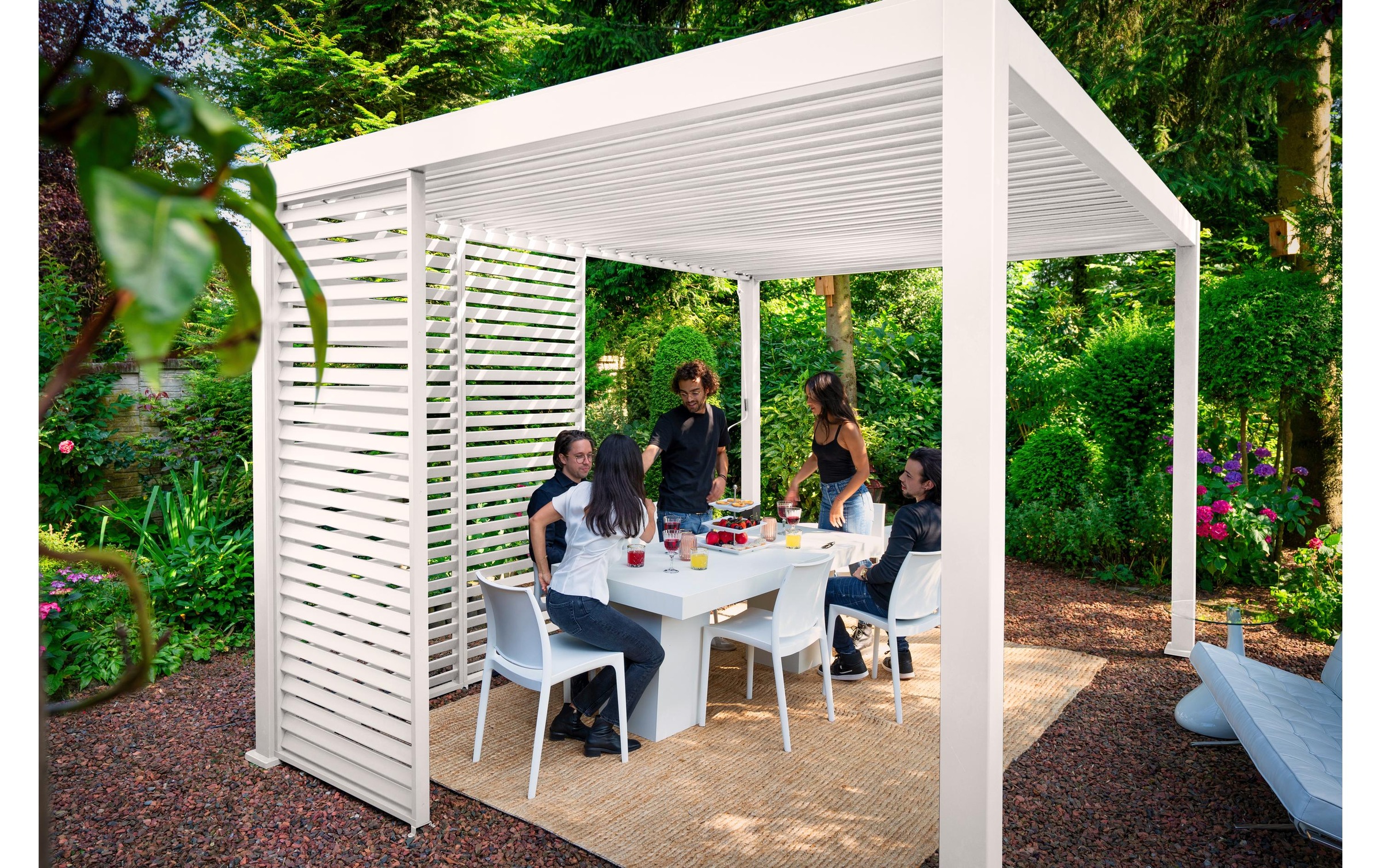 Pavillon »Alu-Pergola, weiss, 400 x 300 x 250 cm«