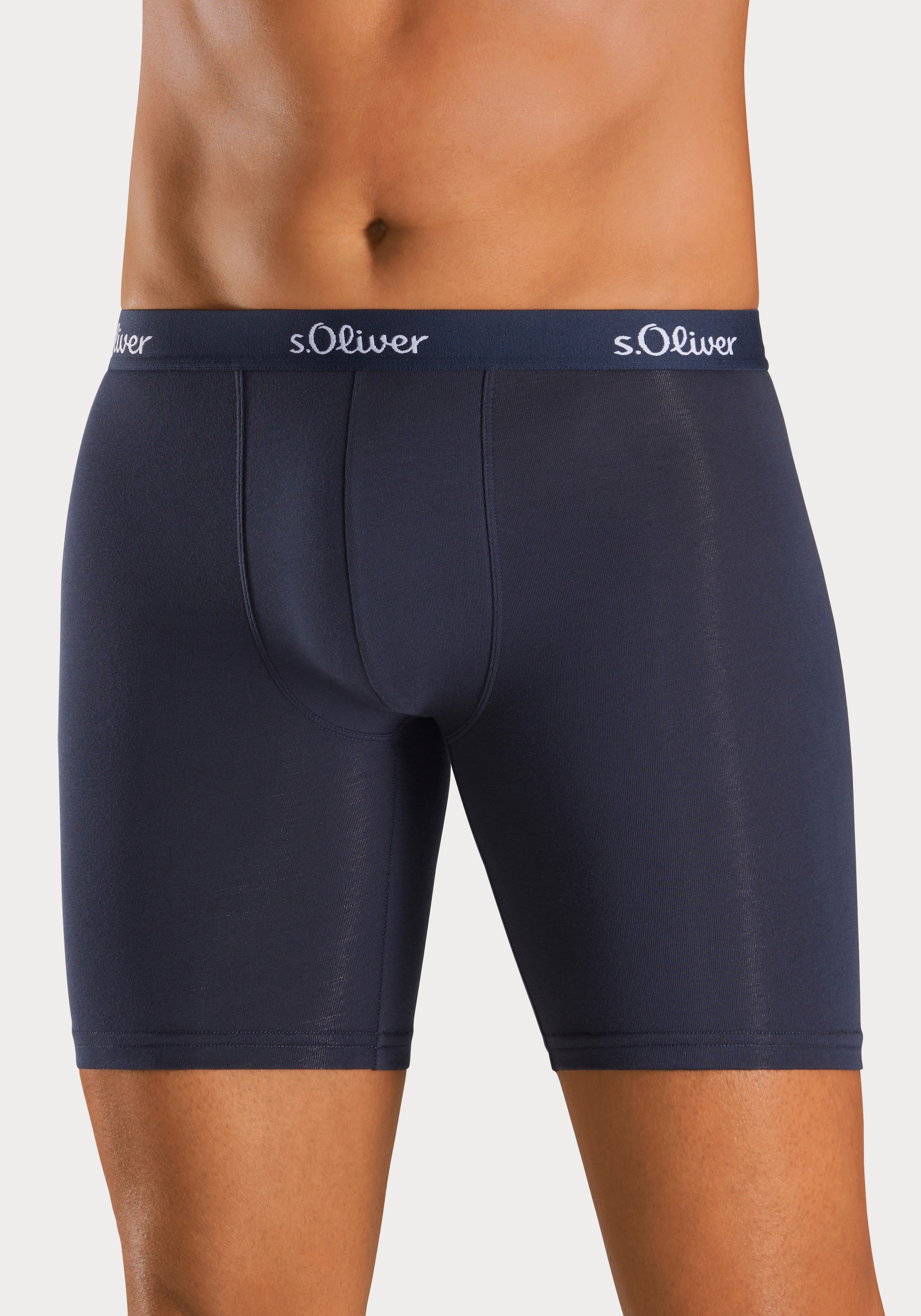 s.Oliver Langer Boxer »Boxershorts für Herren«, (Packung, 3 St.), mit längerem Bein