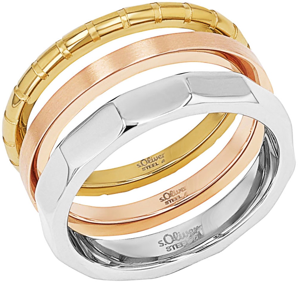 s.Oliver Ring-Set »2038890/-91/-92/-93«, (Set, 3 tlg.)
