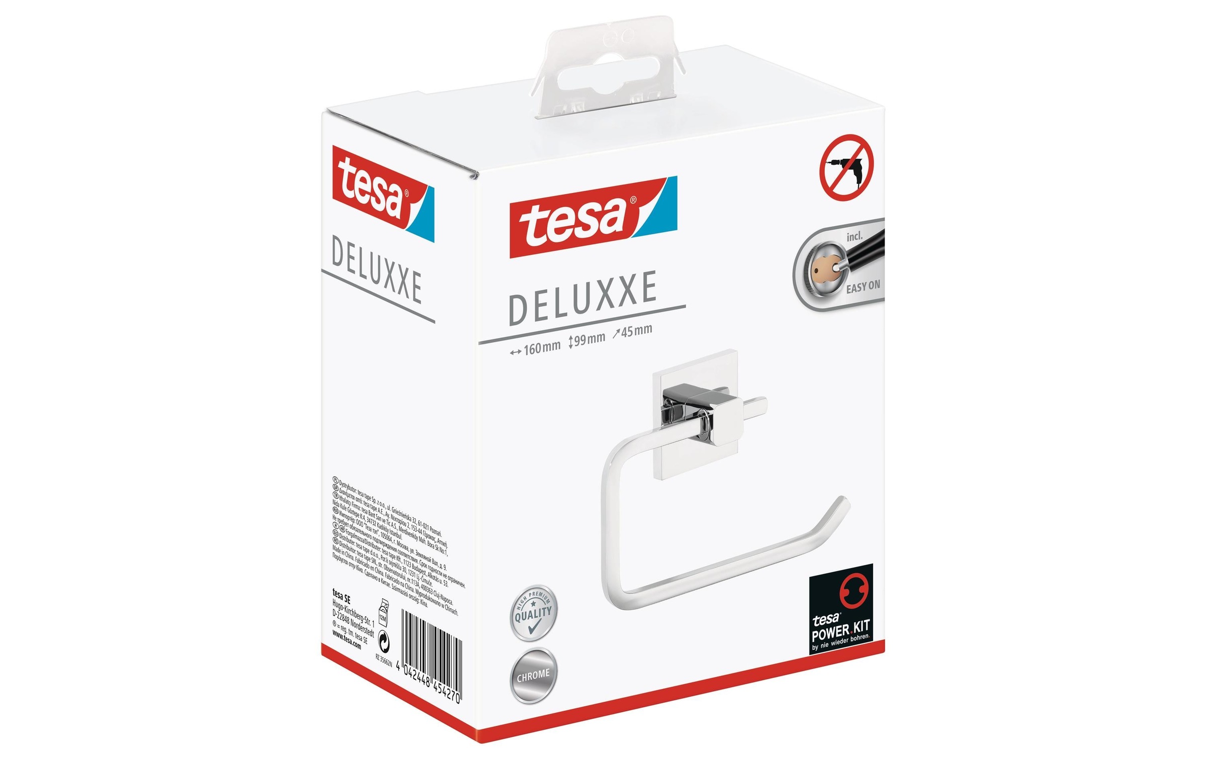tesa Toilettenpapierhalter »Deluxxe, Silberfarben«
