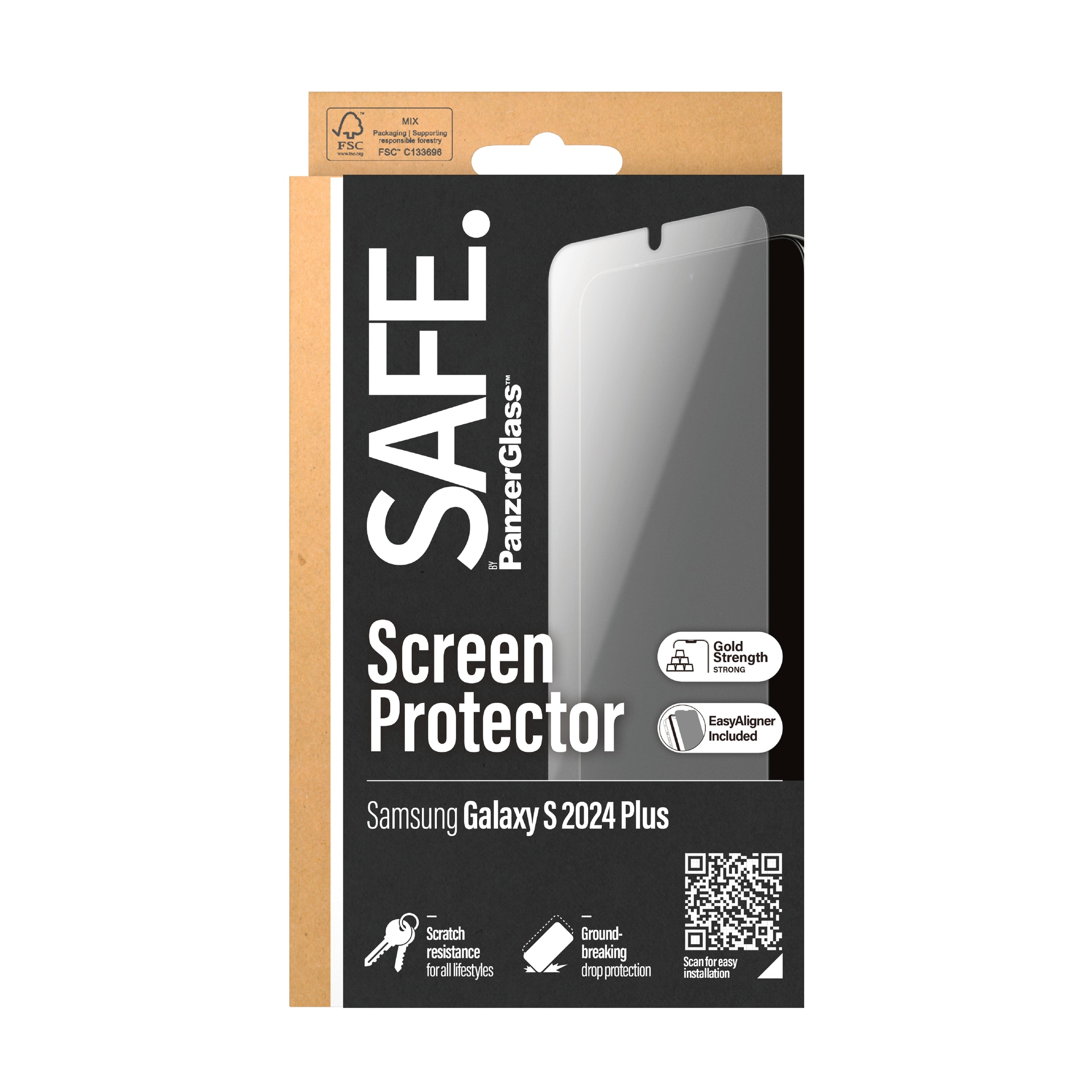 SAFE by PanzerGlass Displayschutzglas »Ultra Wide Fit Screen Protector«, für Samsung Galaxy S24+, Displayschutzfolie, stossfest, kratzbeständig