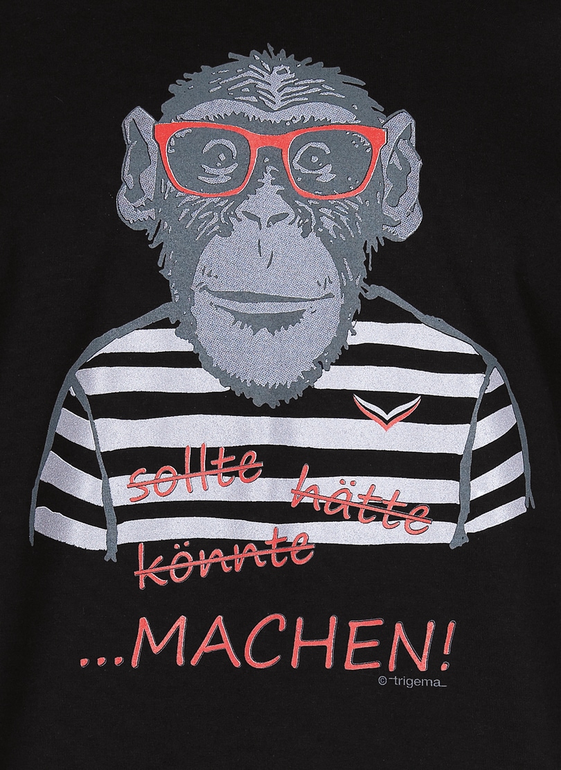 Trigema T-Shirt »TRIGEMA T-Shirt mit grossem Affen-Aufdruck«, (1 tlg.)