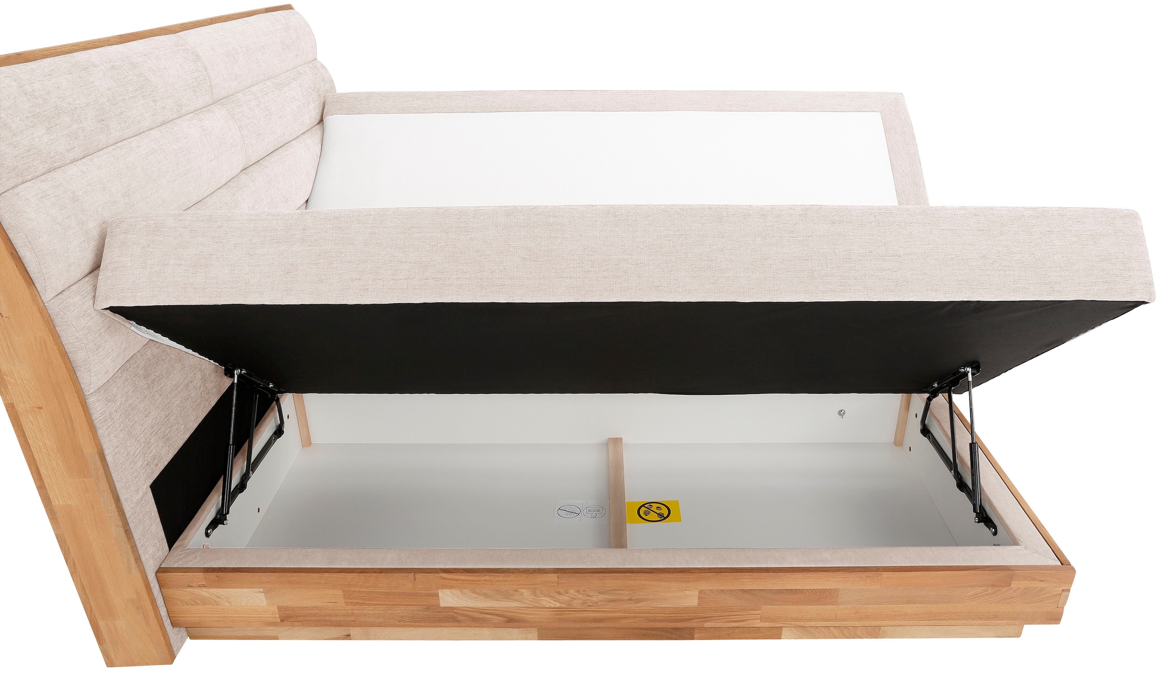 GOODproduct Boxspringbett, LED-Beleuchtung, mit zertifizierten, recycelten Bezugsstoffen