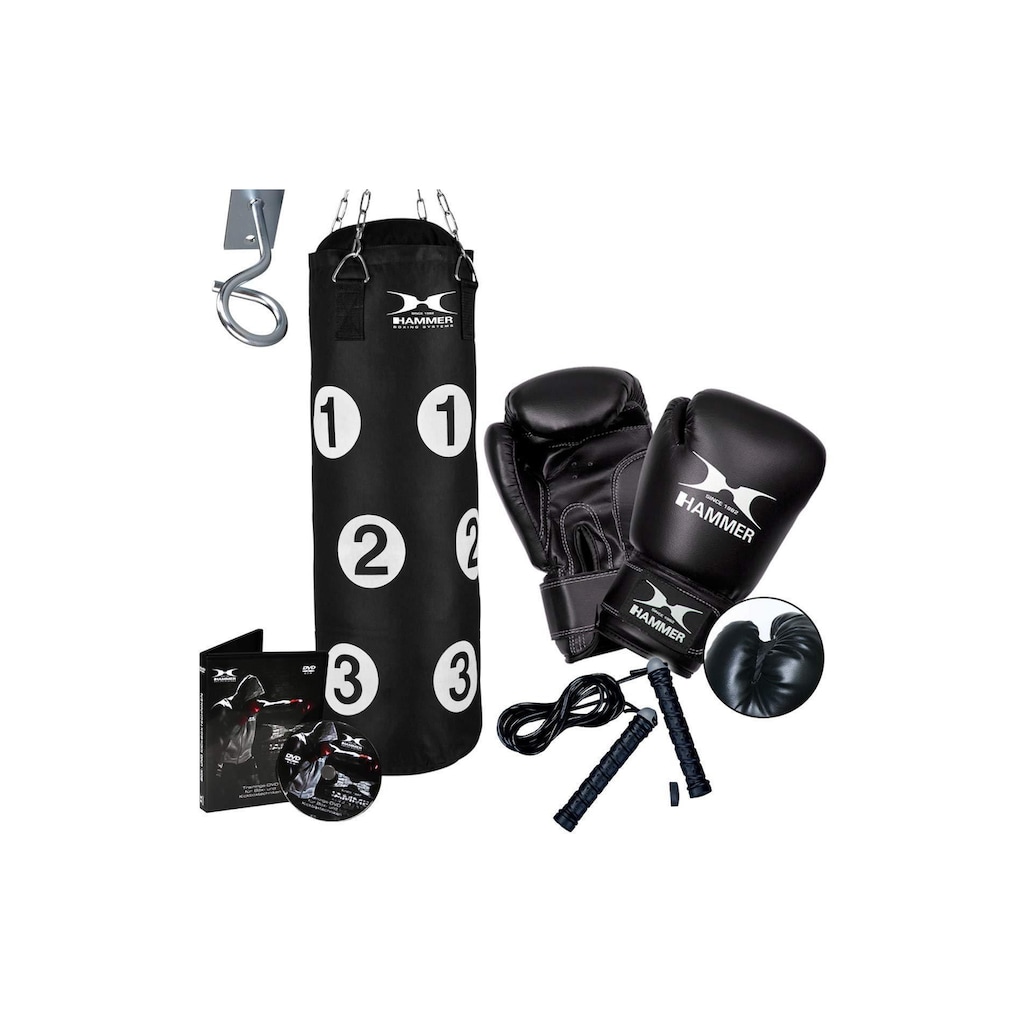 Hammer Boxsack »Sparring Professional«, (Set, mit Boxhandschuhen-mit Trainings-DVD)