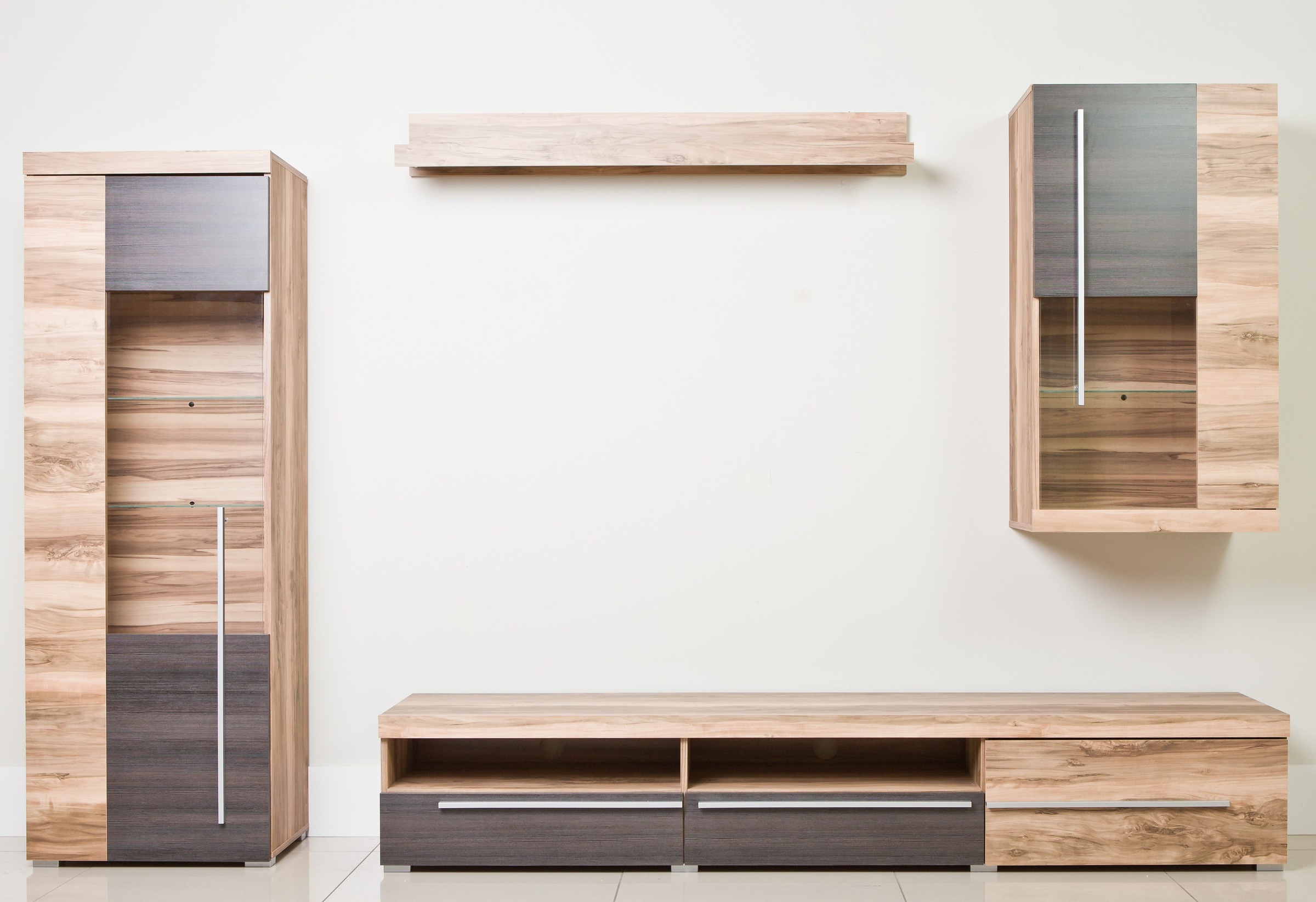 OTTO home Wohnwand "Roger,Breite 255 cm moderne Mediawand ohne Beleuchtung" Set, 4 Stk. tlg.