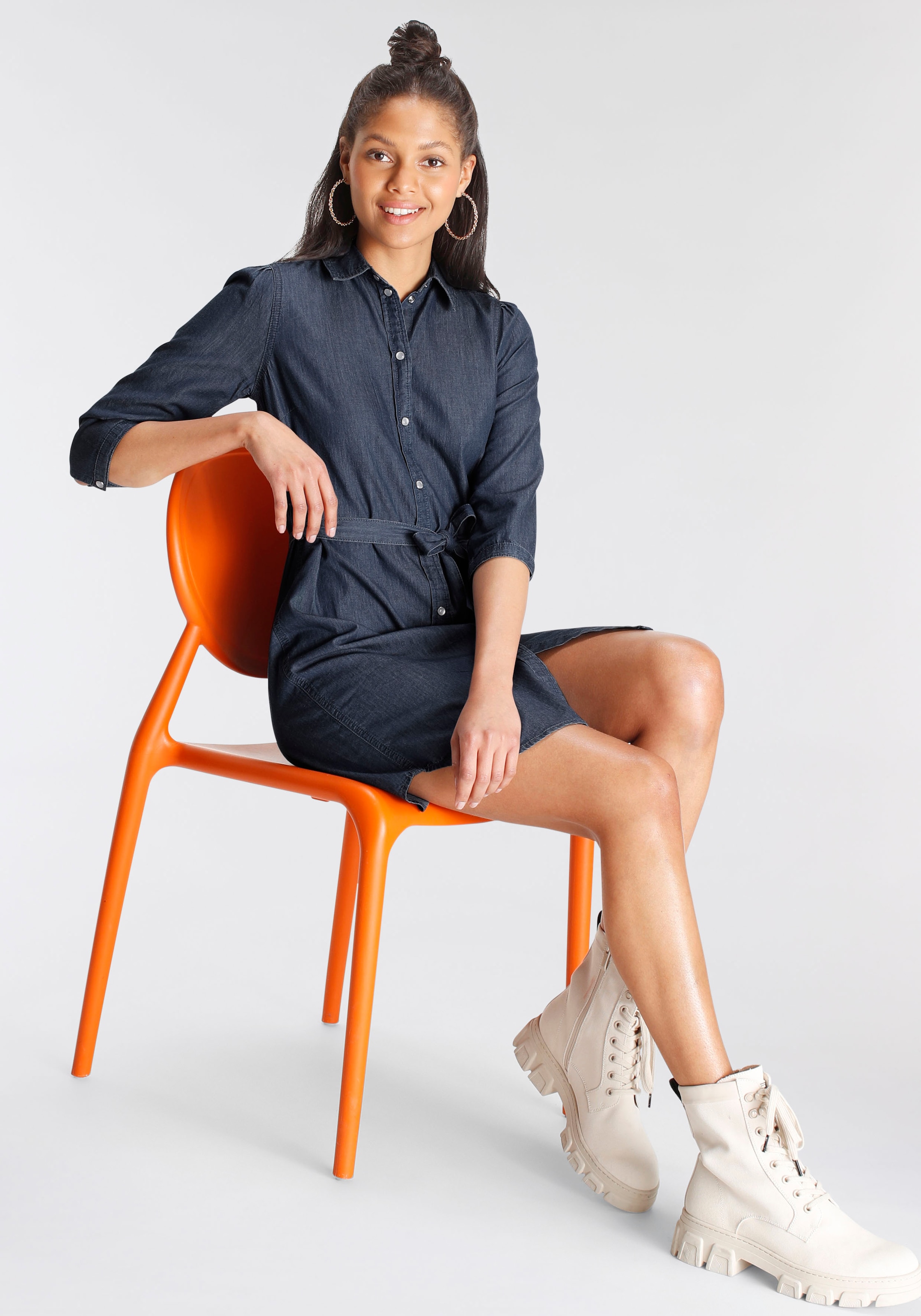 Jelmoli-Versand NEUE Schweiz Hemdblusenkleid, - KOLLEKTION Jeans-Optik online in AJC kaufen bei