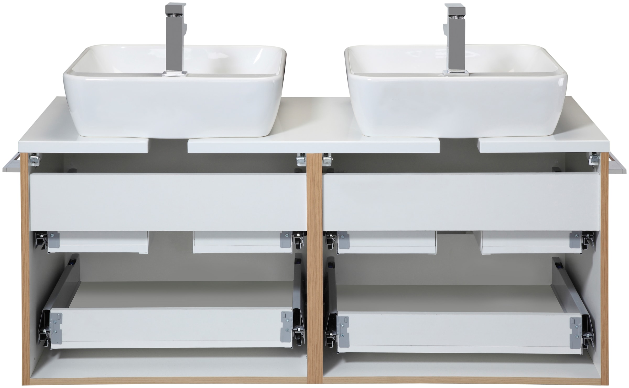 welltime Doppelwaschtisch »Malibu«, mit Soft-Close, Breite 120 cm