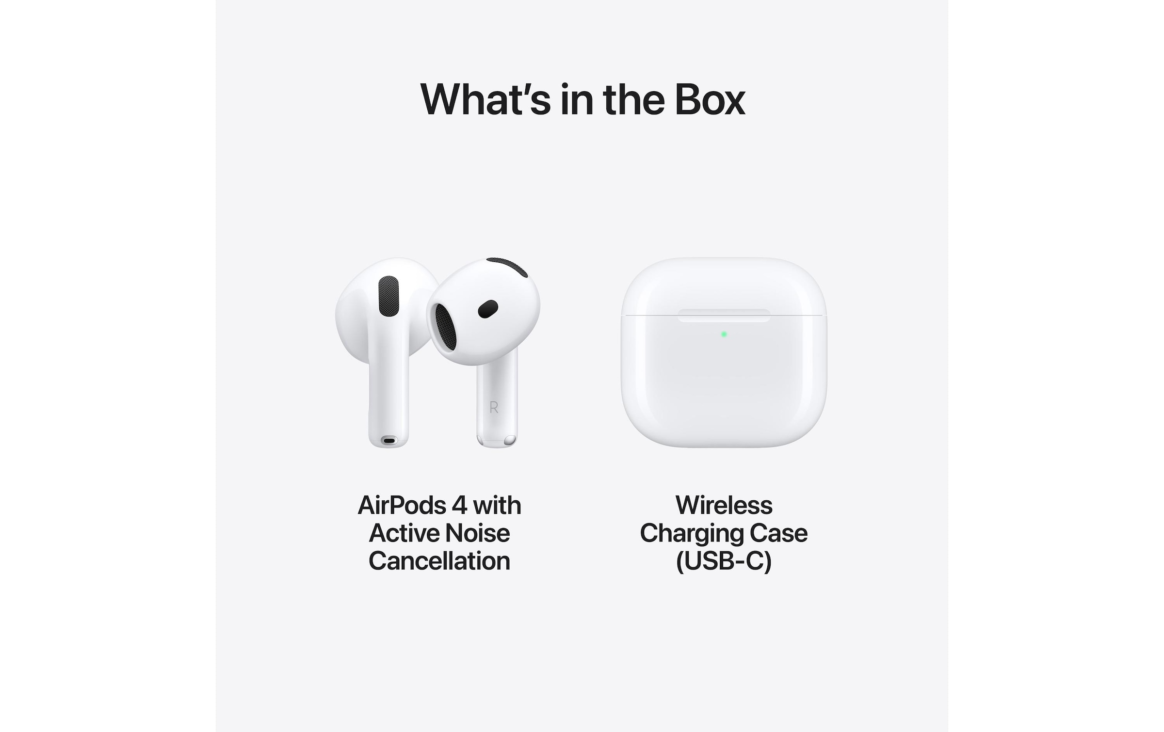 Apple In-Ear-Kopfhörer »AirPods 4 ANC USB-C & MagSafe«, Bluetooth, Transparenzmodus-kompatibel mit Siri-integrierte Steuerung für Anrufe und Musik-Active Noise Cancelling (ANC)