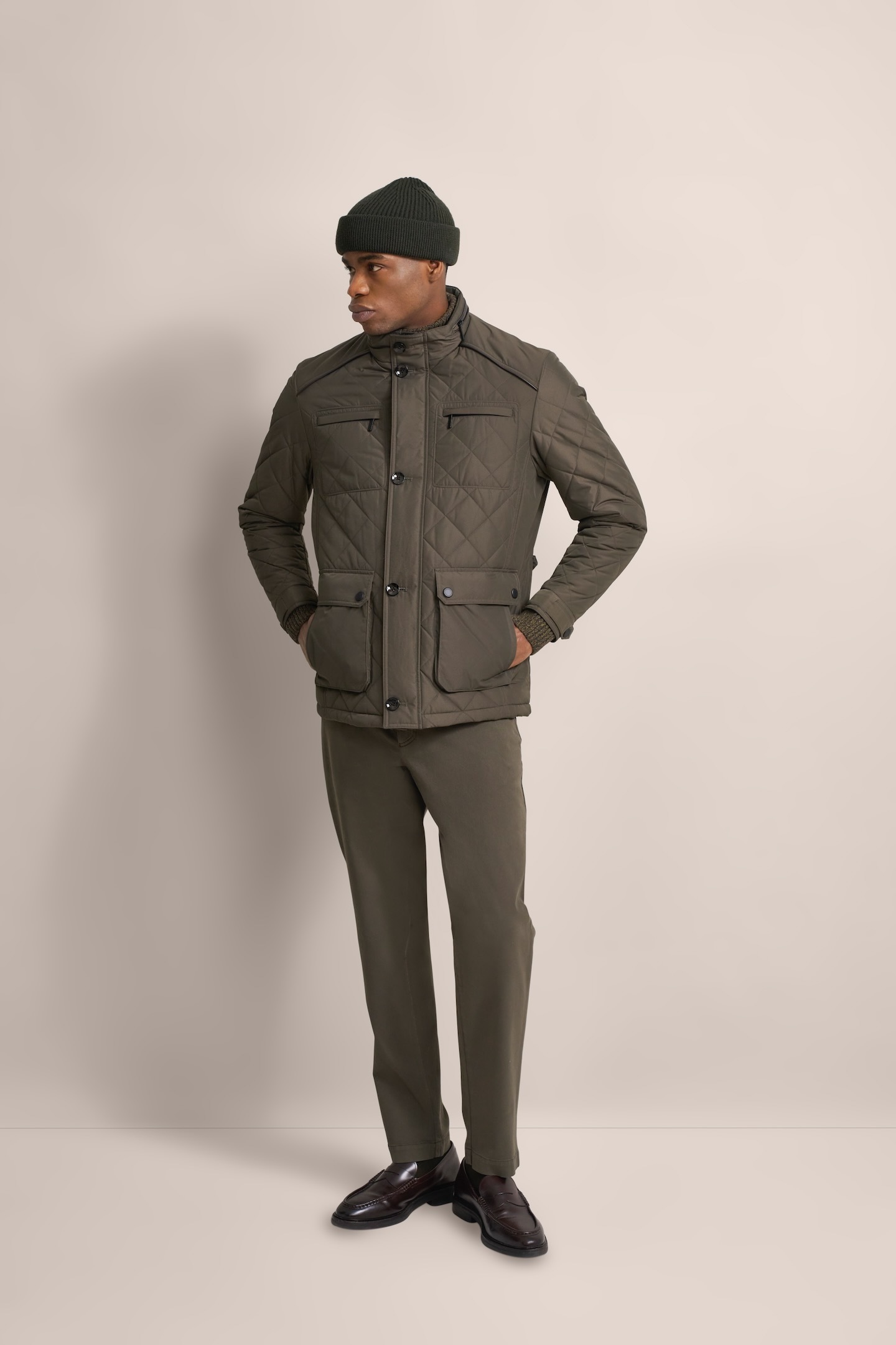 bugatti Langjacke, ohne Kapuze, im Rautenstepp