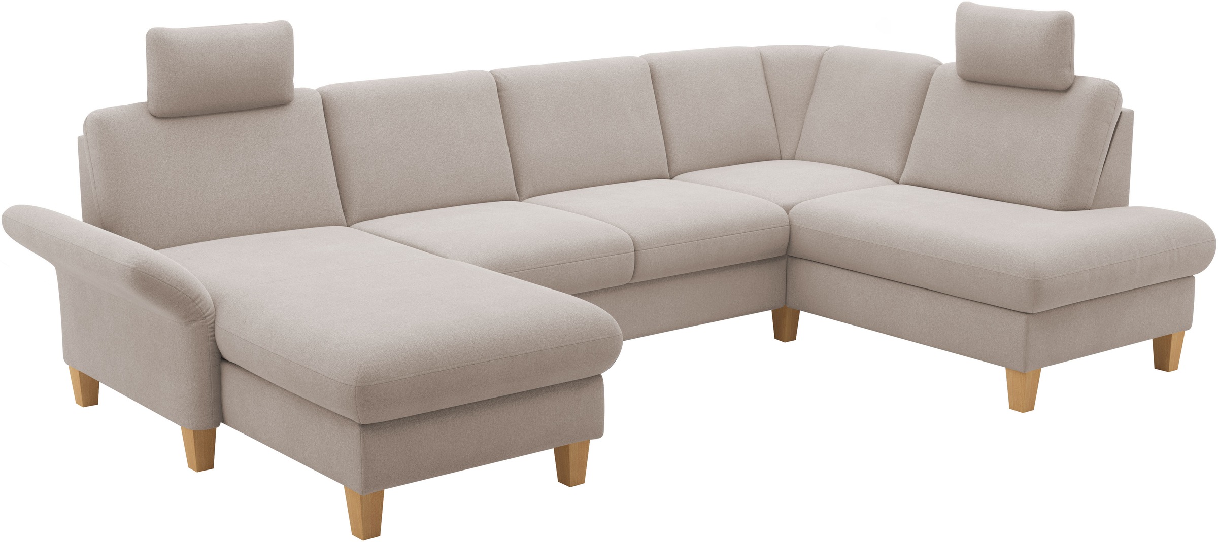 Home affaire Wohnlandschaft »Rochelle, U-Form«, optional mit Armteilverstellung, mit Bettfunktion & Bettkasten