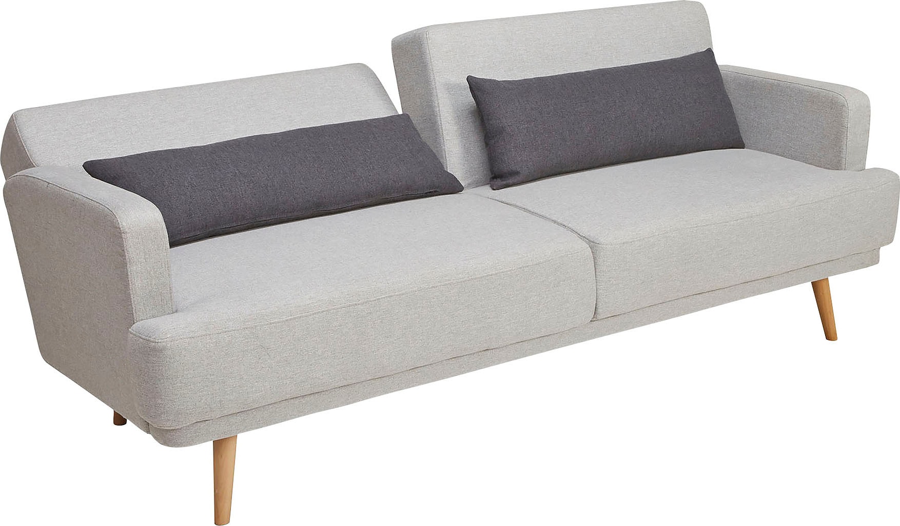 SalesFever Schlafsofa »Malmö - Komfortabler 2,5-Sitzer inklusive Zierkissen«, mit Schlaffunktion, Breite 214 cm