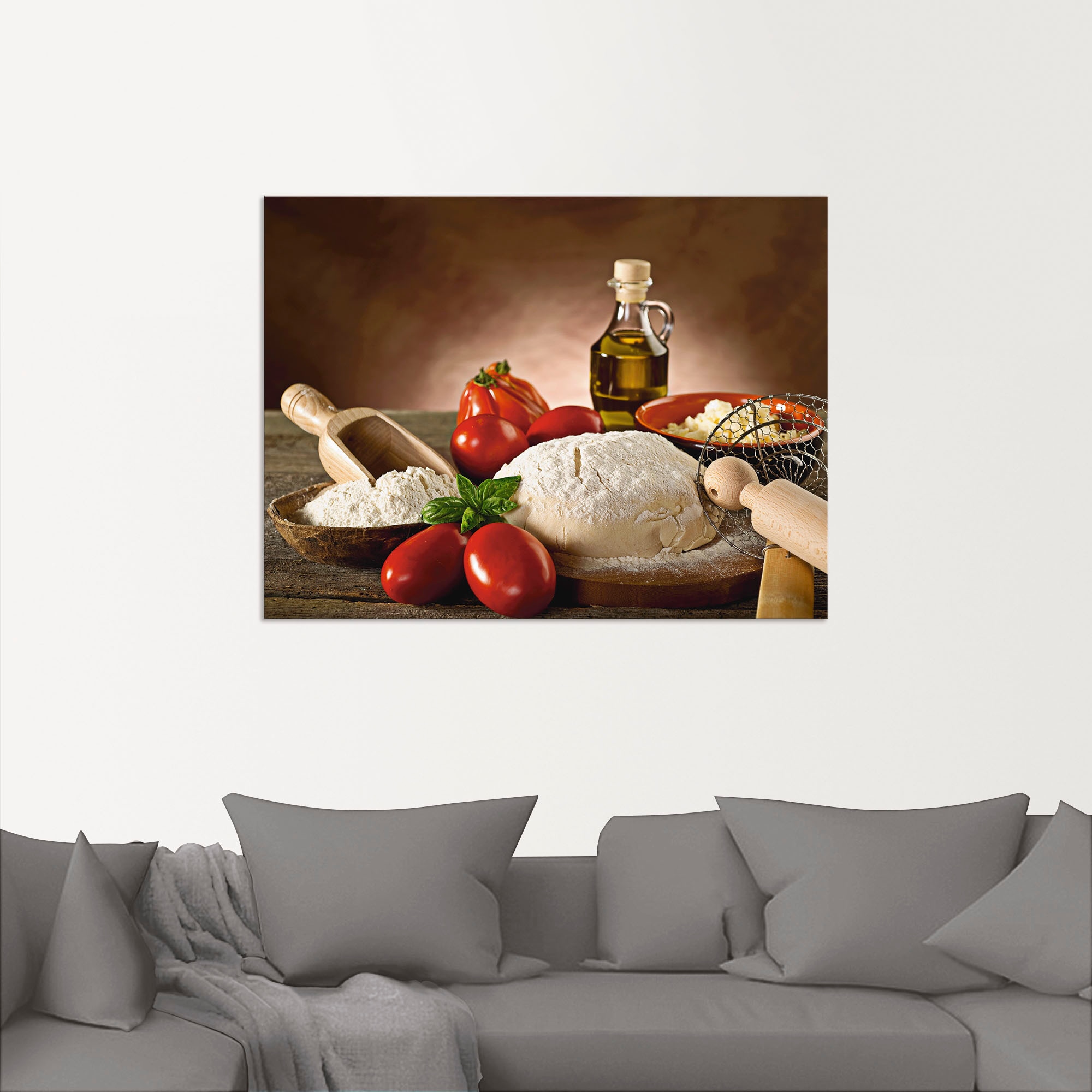 Artland Wandbild »Teig für Pizza«, Lebensmittel, (1 St.), als Alubild, Outdoorbild, Leinwandbild, Poster in verschied. Grössen