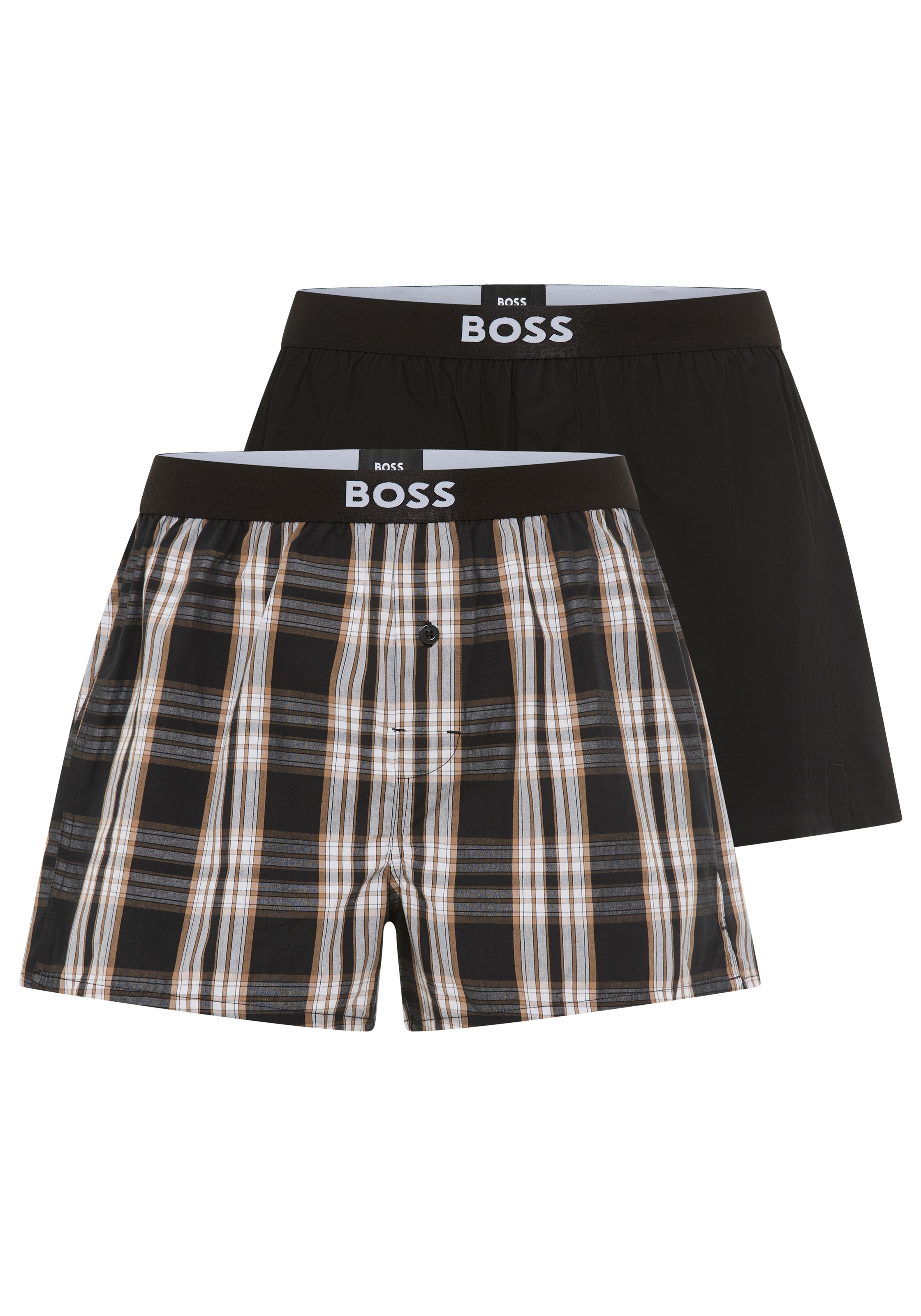 BOSS Pyjamashorts »2P Boxer Shorts EW« mit Logobund