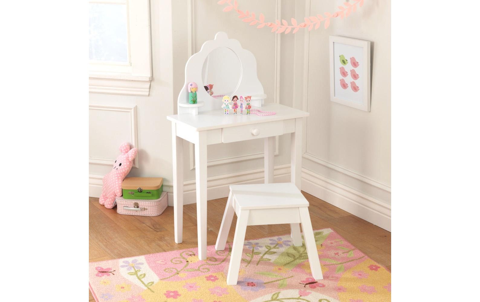 KidKraft® Schminktisch »Frisierset - Mittelgrosser Frisiertisch & Hocker«