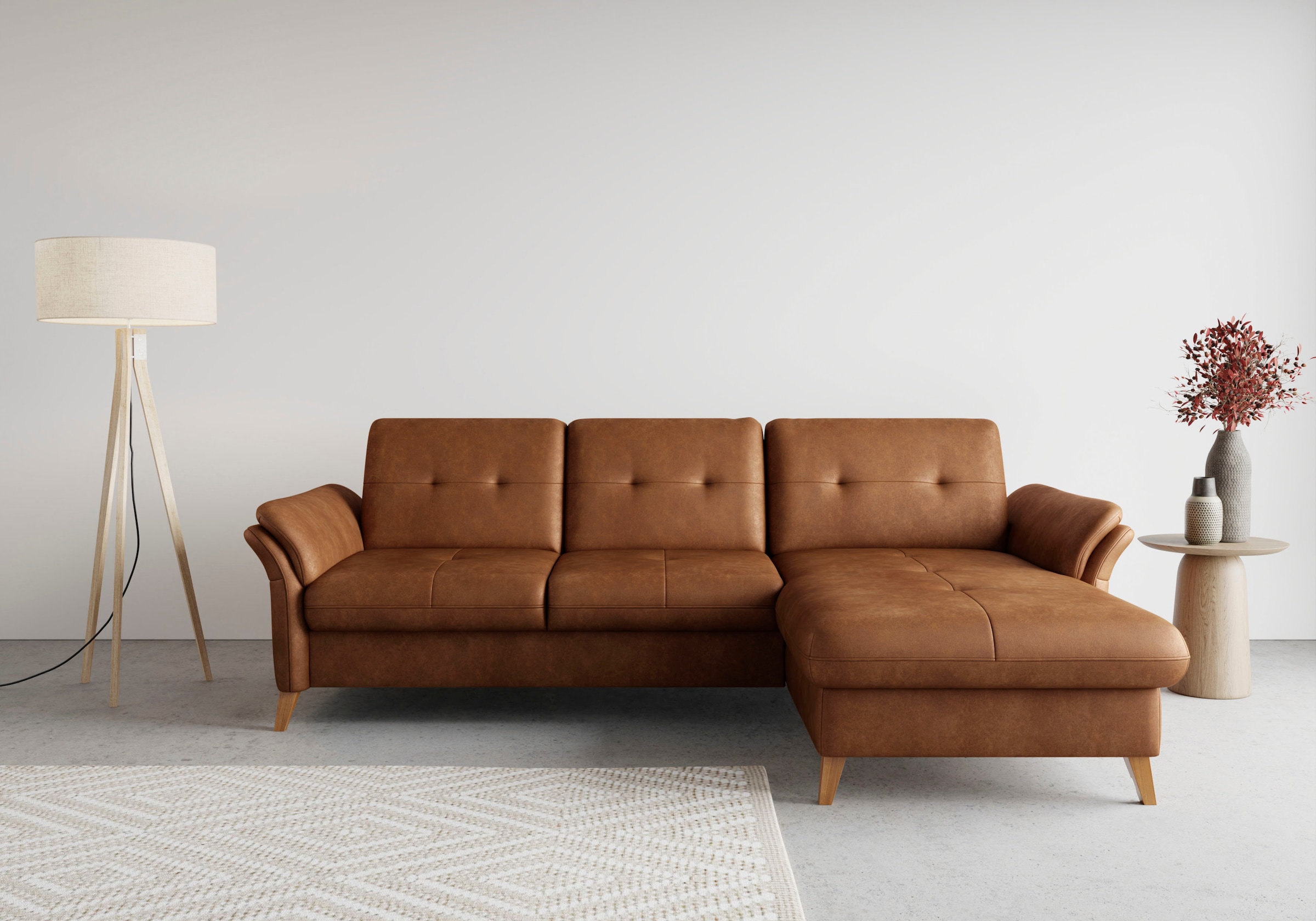 sit&more Ecksofa "Göteborg" Sitztiefenverstellung und Federkern, wahlweise mit Bettfunktion
