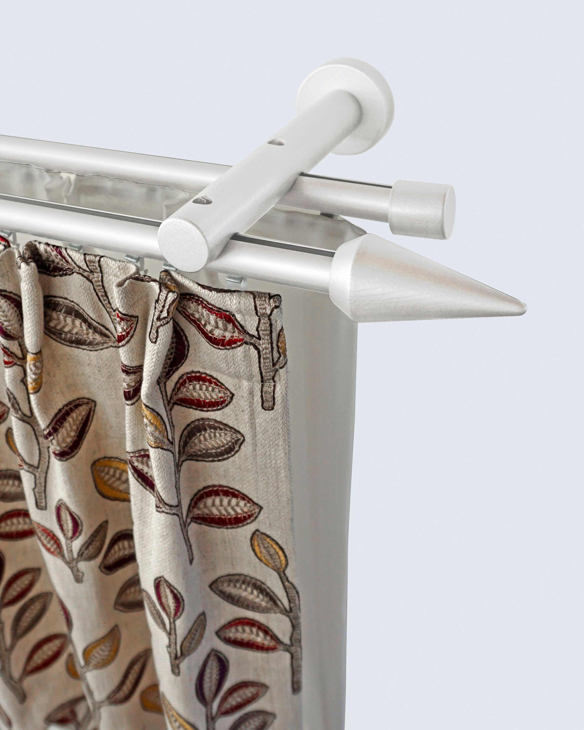 GARESA Gardinenstange "AGROS" Ø 20 mm 2 läufig-läufig Wunschmasslänge Vorhanggarnitur, einfache Montage, verlängerbar, Wandmontage, Spitze