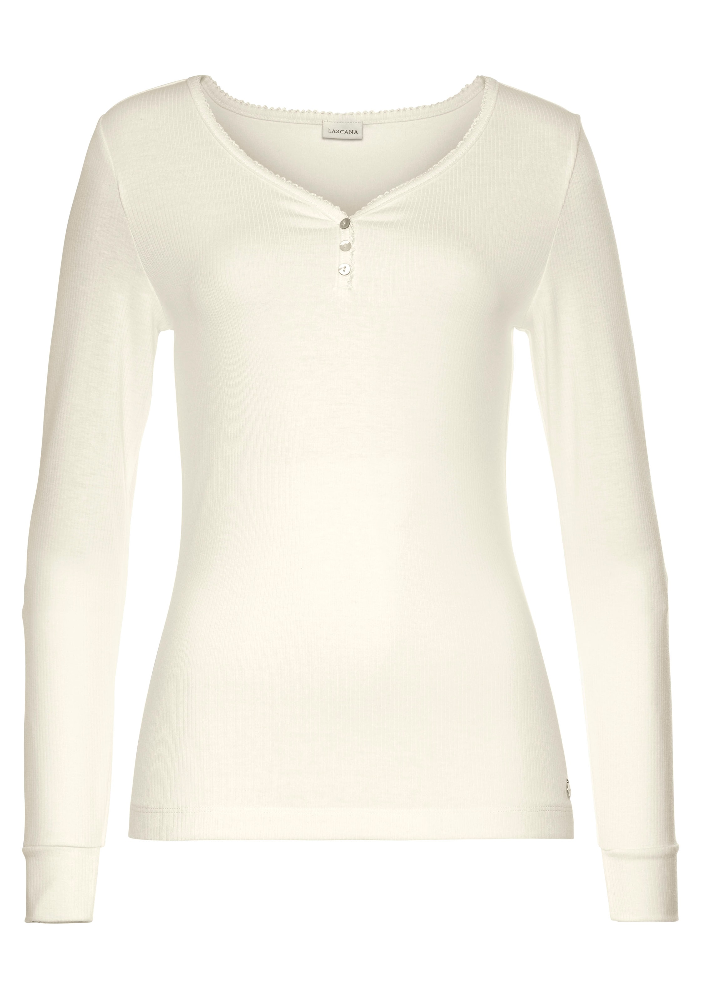 LASCANA Pyjamaoberteil, aus Rippstrick