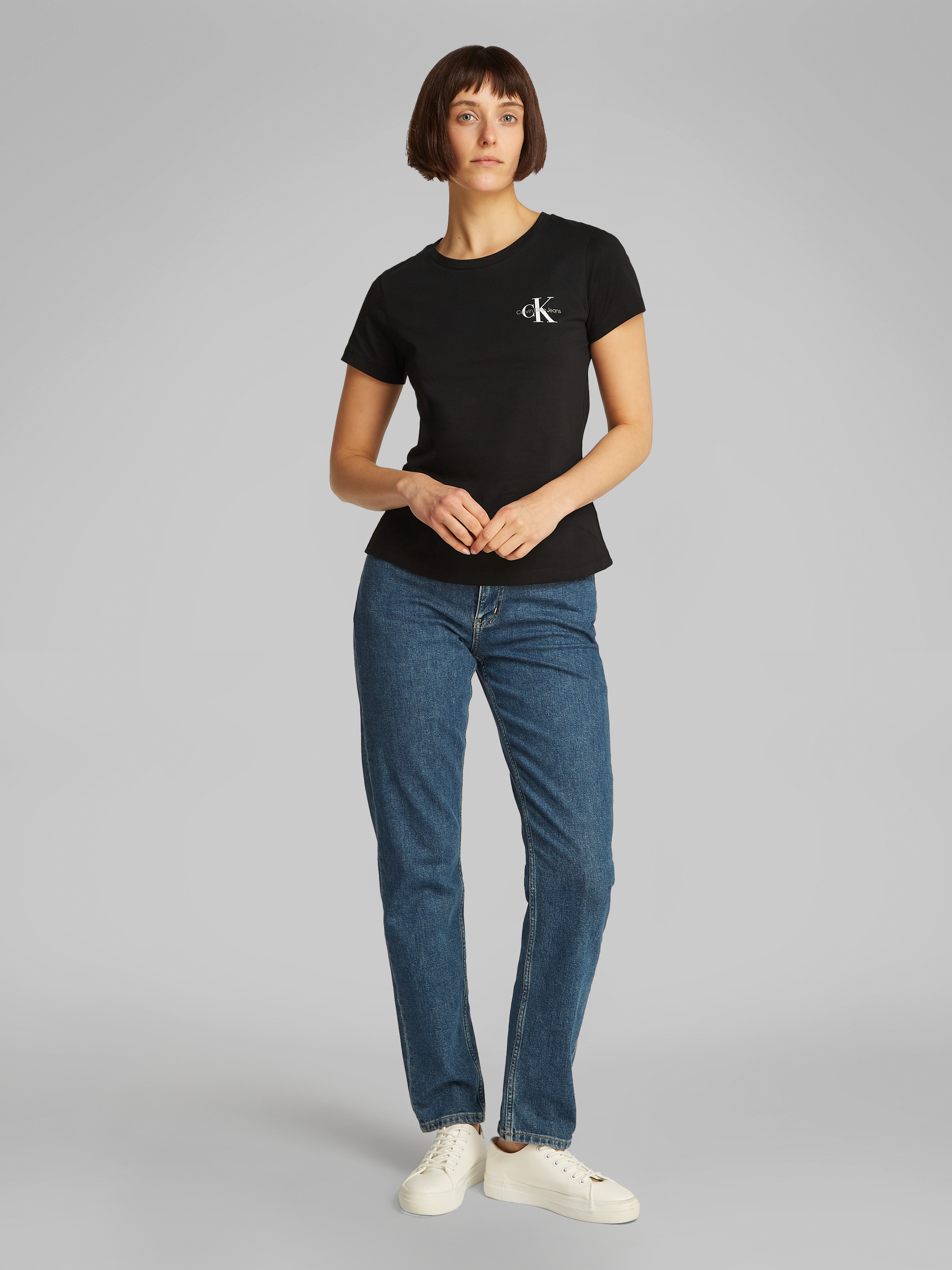 Calvin Klein Jeans Rundhalsshirt »2-PACK MONOLOGO SLIM TEE«, mit Calvin Klein Jeans Logoprint auf der Brust