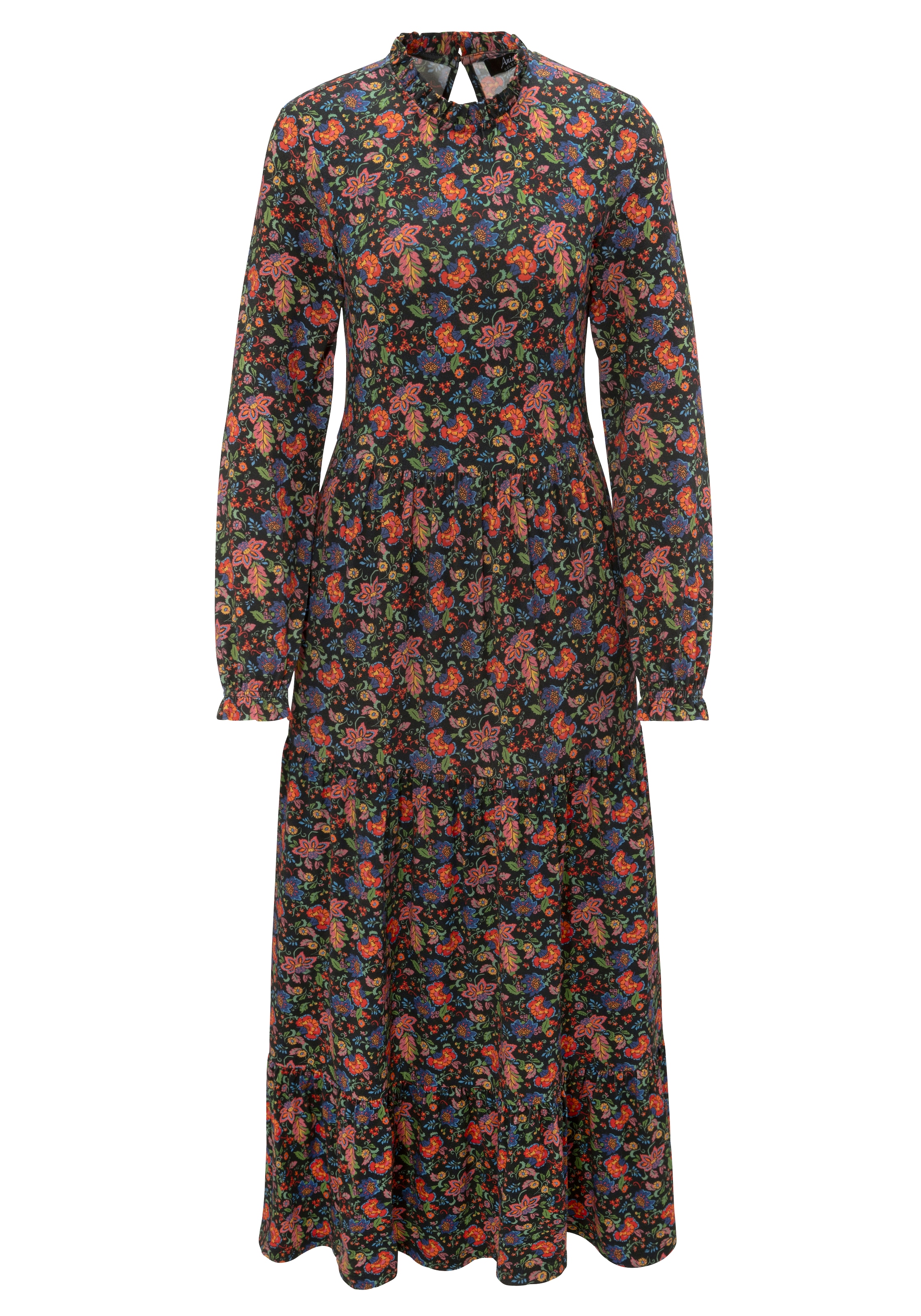 Aniston SELECTED Jerseykleid, mit Rüschen am bei NEUE Schweiz kaufen online KOLLEKTION Ausschnitt - Jelmoli-Versand