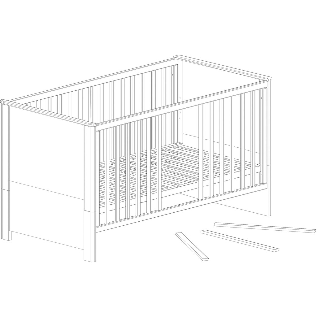 roba® Babyzimmer-Komplettset »Linus«, (Set, 3 St., Kinderbett, Wickelkommode, Kleiderschrank)
