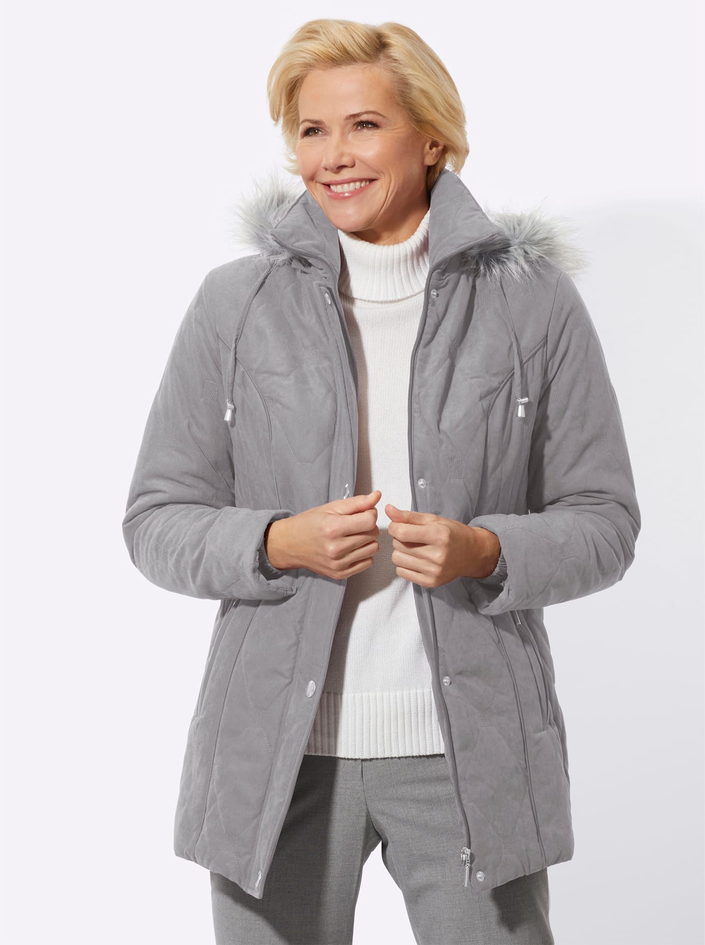 Classic Steppjacke, mit Kapuze