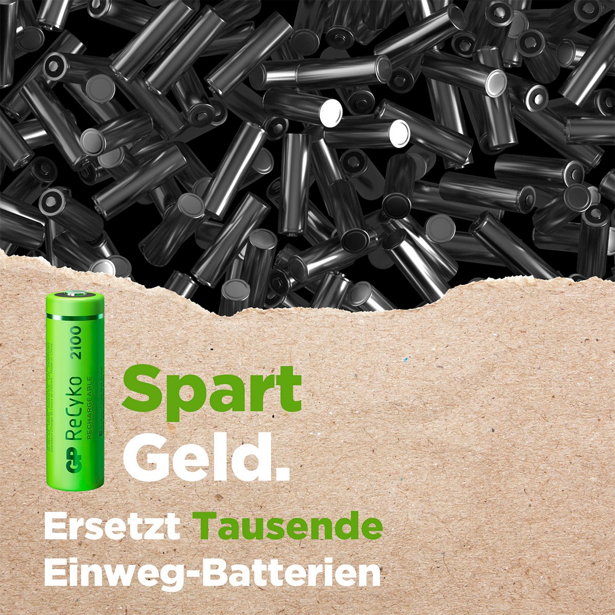 GP Batteries Akku »8er Box AA Akku NiMH 2100 mAh ReCyko 1,2V«, Mignon, 2100 mAh