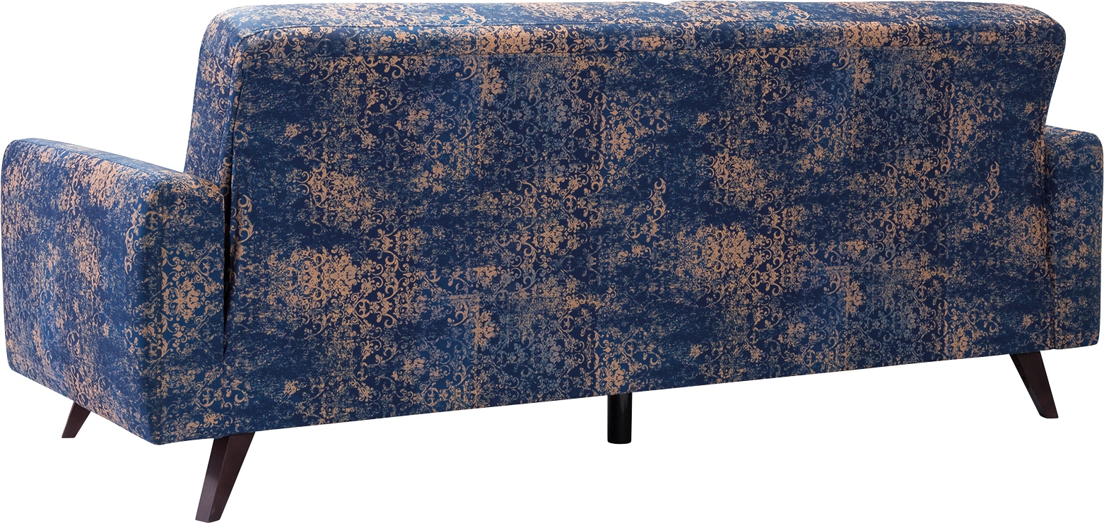 exxpo - sofa fashion 3-Sitzer »Side, trendiger Bezugsstoff, toller Sitz- und Liegekomfort, Schlafsofa«, mit Schlaffunktion, Bettkasten und hohe Holzfüsse, Solitärmöbel