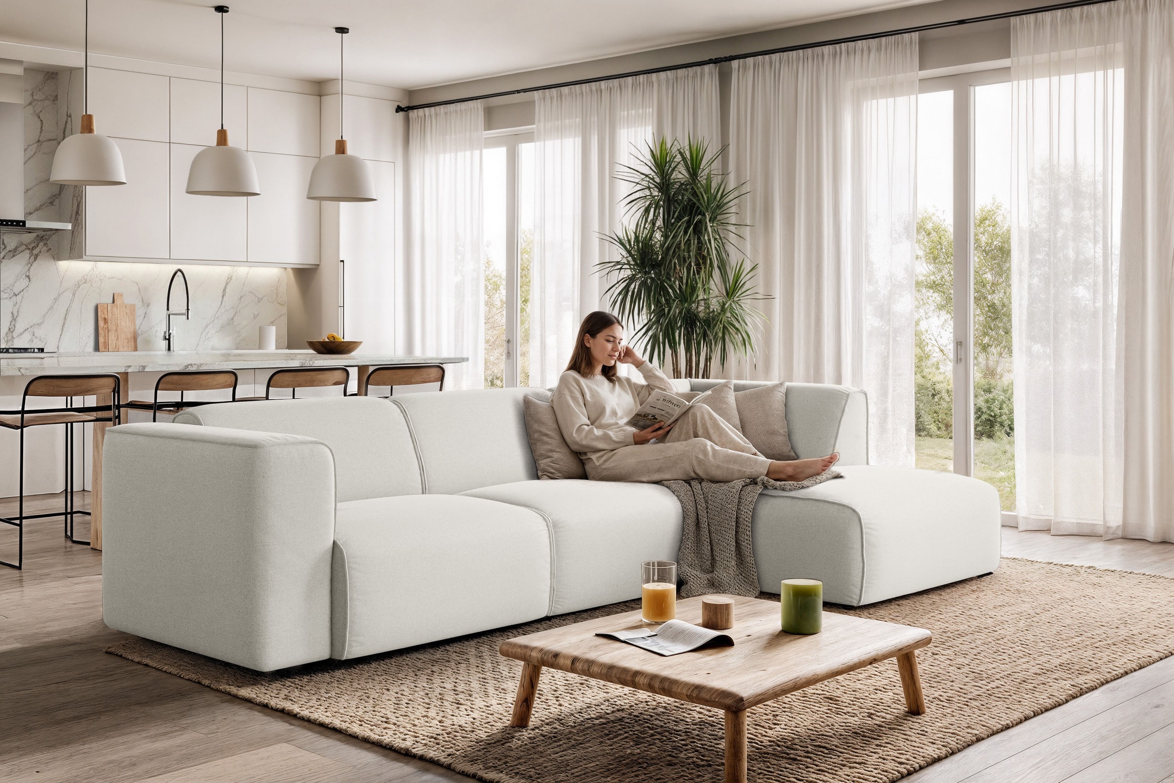 GOODproduct Ecksofa "Merid L-Form, B: 295 cm - OTTO. Verlässliche Qualität." jederzeit durch Module erweiterbar