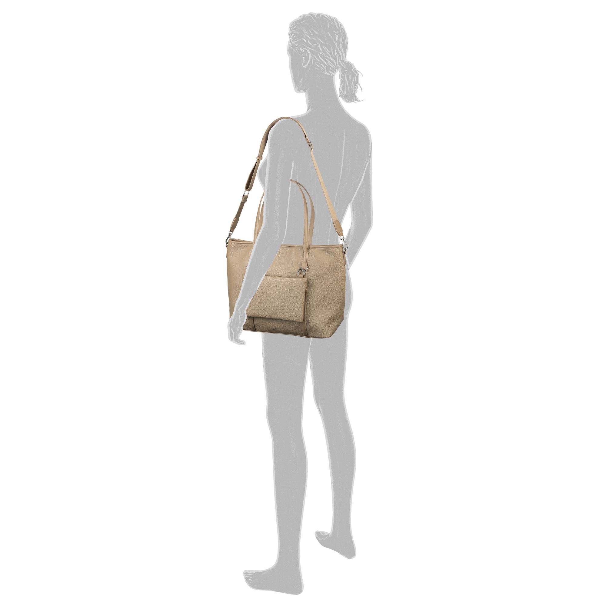 TOM TAILOR Shopper "Jamila" ein Platzwunder mit 2-in1-Funktion aus fein genarbtem Lederimtiat