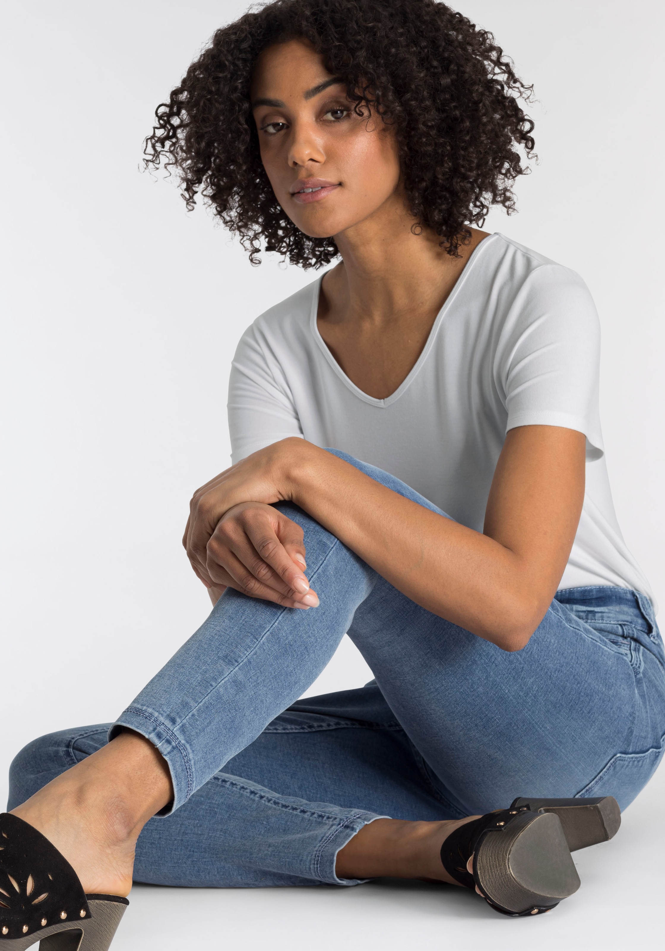 MAC Skinny-fit-Jeans shoppen den bei bequem online Schweiz Jelmoli-Versand »Hiperstretch-Skinny«, Power-Stretch Tag ganzen Qualität sitzt