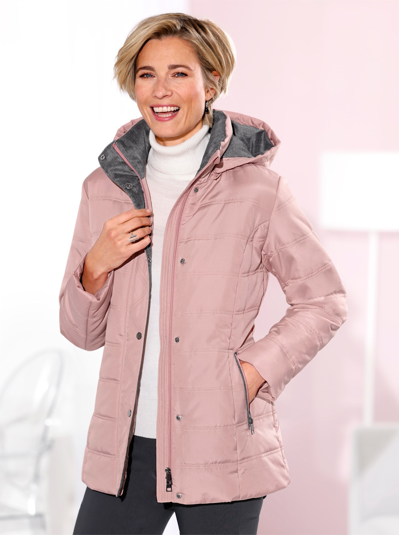 Classic Basics Steppjacke, mit Kapuze