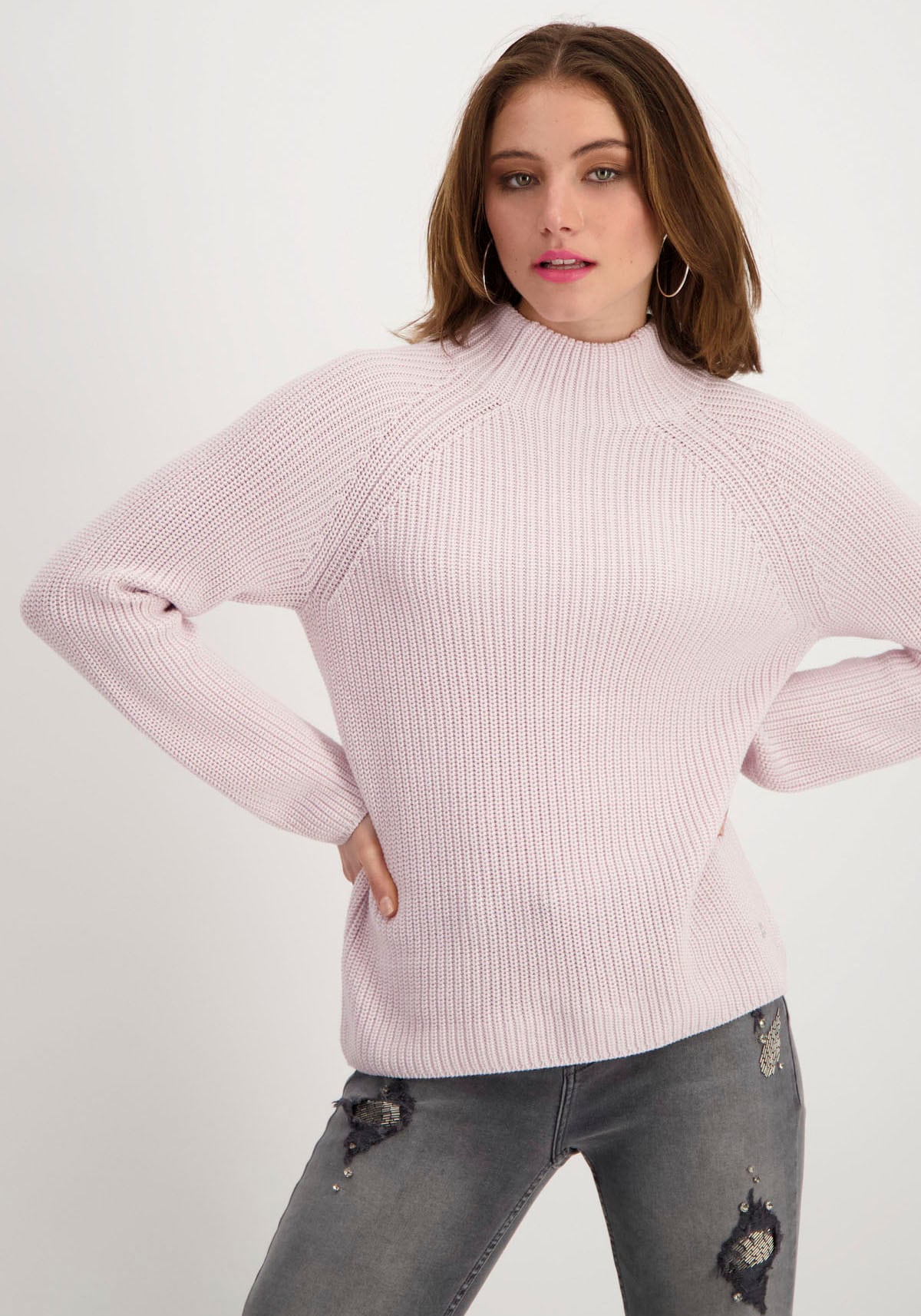 Strickpullover, mit Perlfangmuster