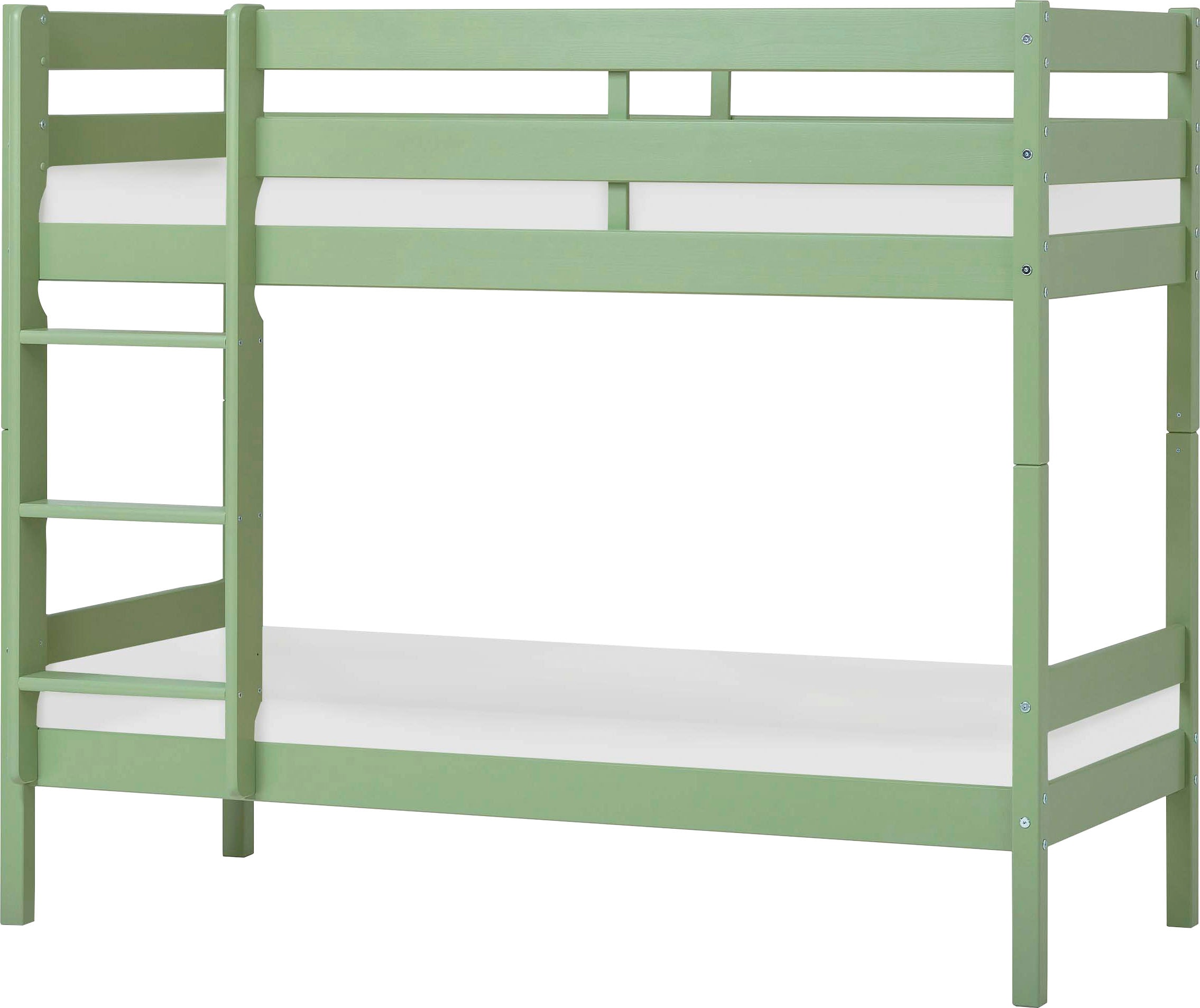 Hoppekids Etagenbett "ECO Comfort Kinderbett 90x200 oder 70x160 aus Massivholz in 4 Farben" TÜV, FSC und Nordisches Umweltzeichen – wahlweise mit Matratzen