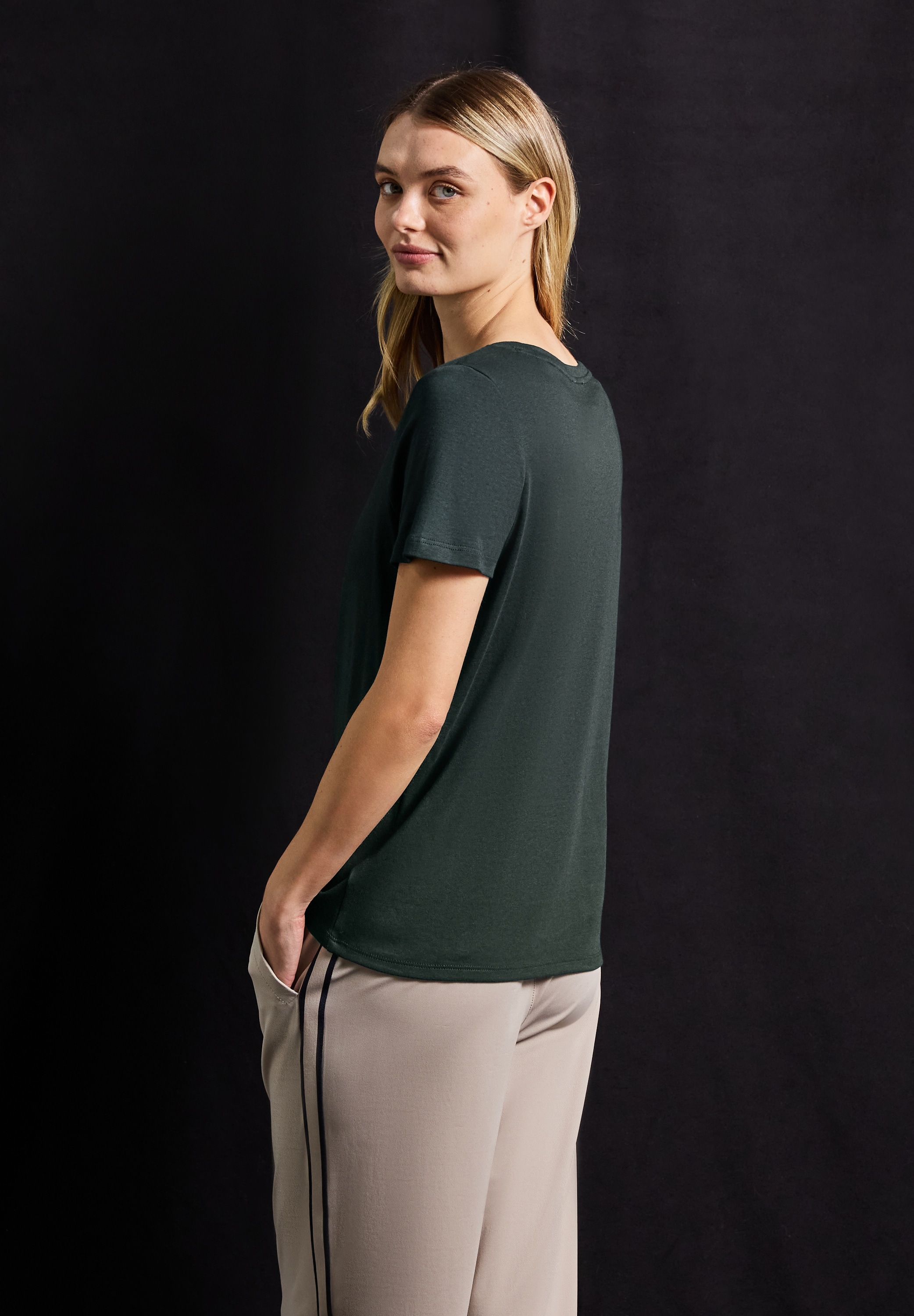 STREET ONE T-Shirt, Sommershirt mit Wording-Artwork