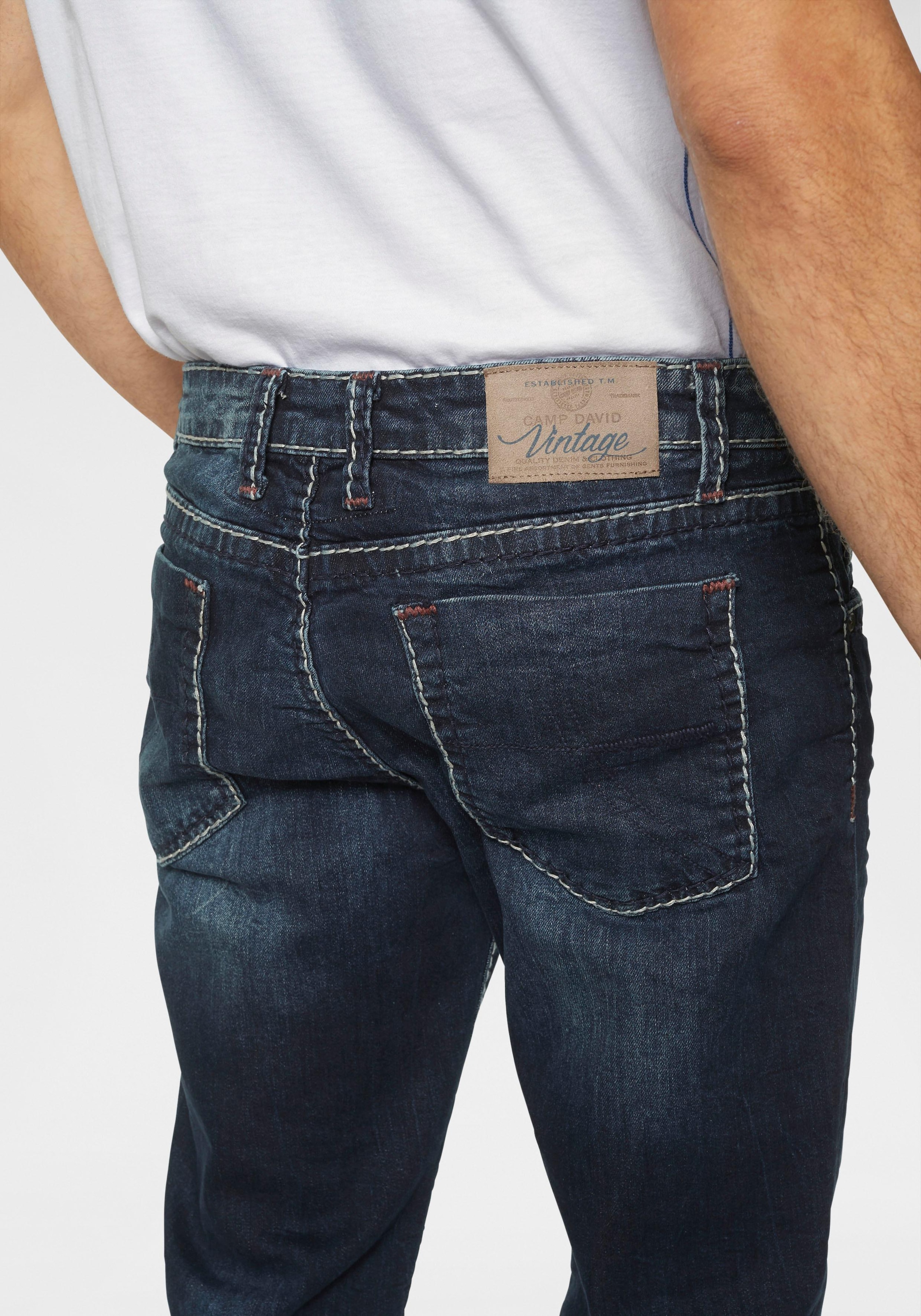 CAMP DAVID Straight-Jeans »NI:CO:R611«, mit markanten Steppnähten