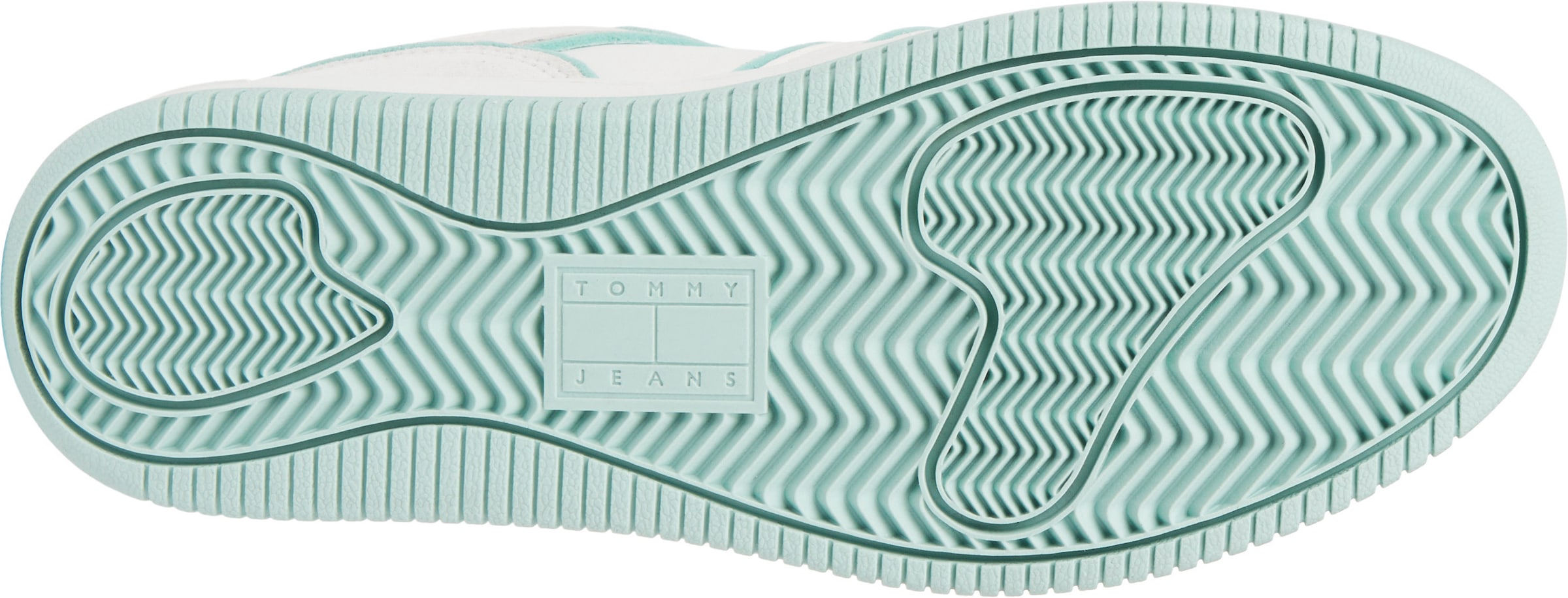 Tommy Jeans Keilsneaker »TJW RETRO BASKET FOAM EDGE«, kontrastfarbenem Pastell-Besatz, Freizeitschuh, Halbschuh, Schnürschuh
