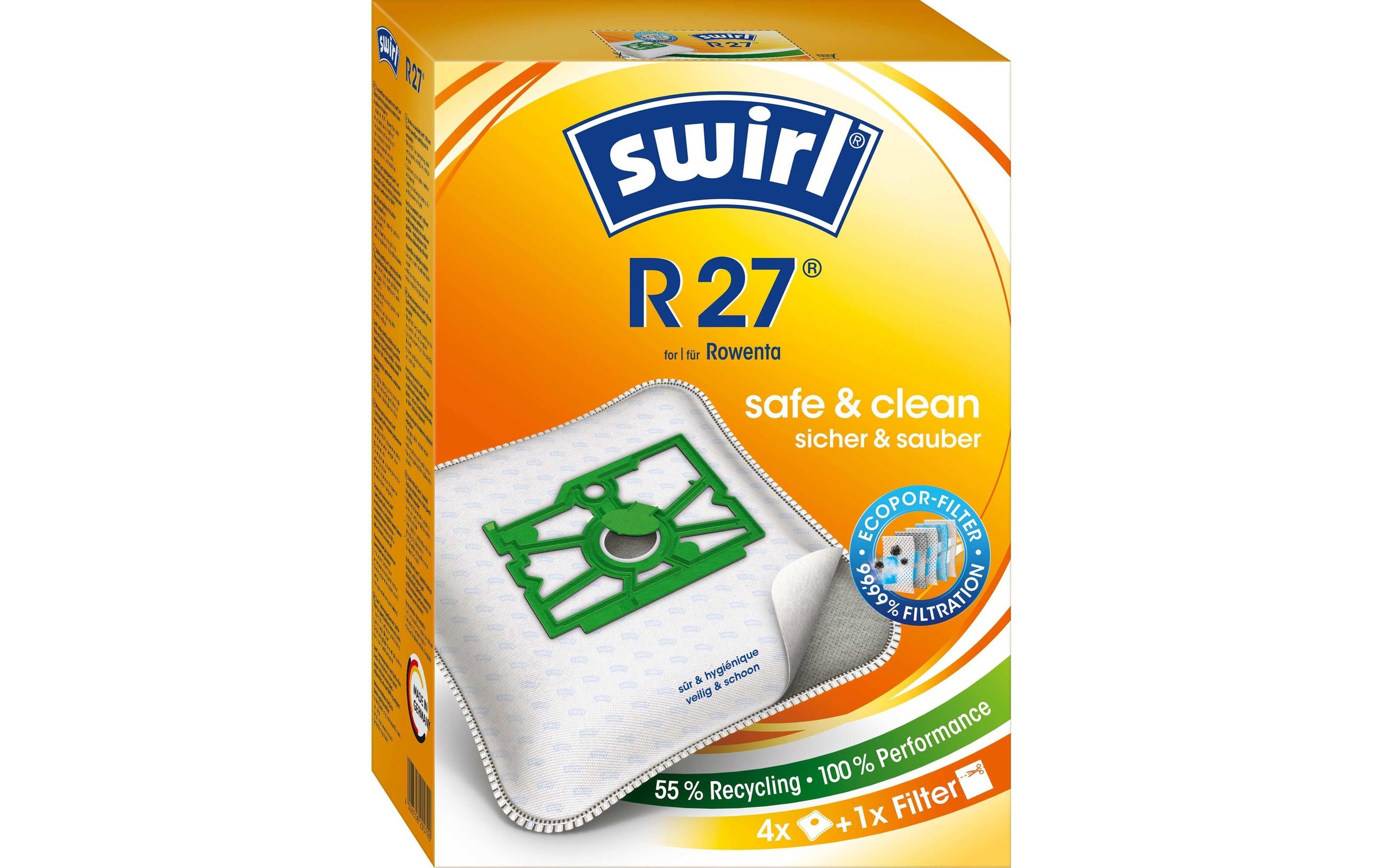 Swirl Staubsaugerbeutel »R 27 4 Stück«, (4 St.)
