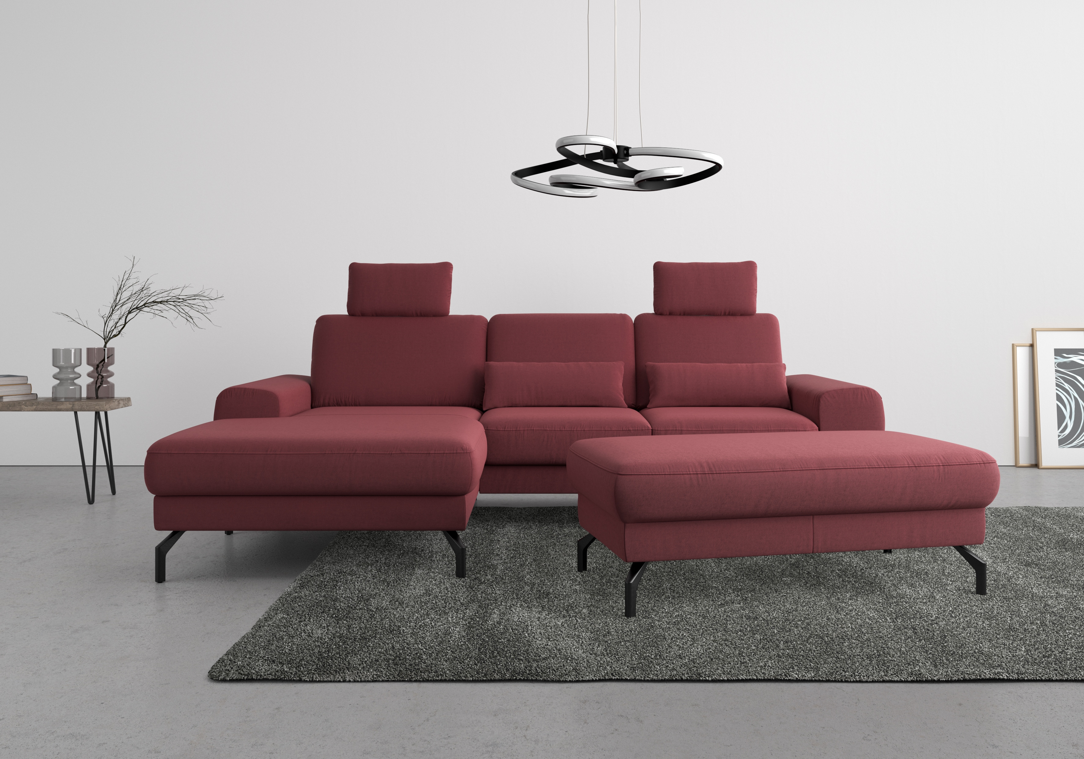 sit&more Ecksofa "Cinturo L-Form" inklusive Sitztiefenverstellung und Federkern, Sitzhöhe 48 cm